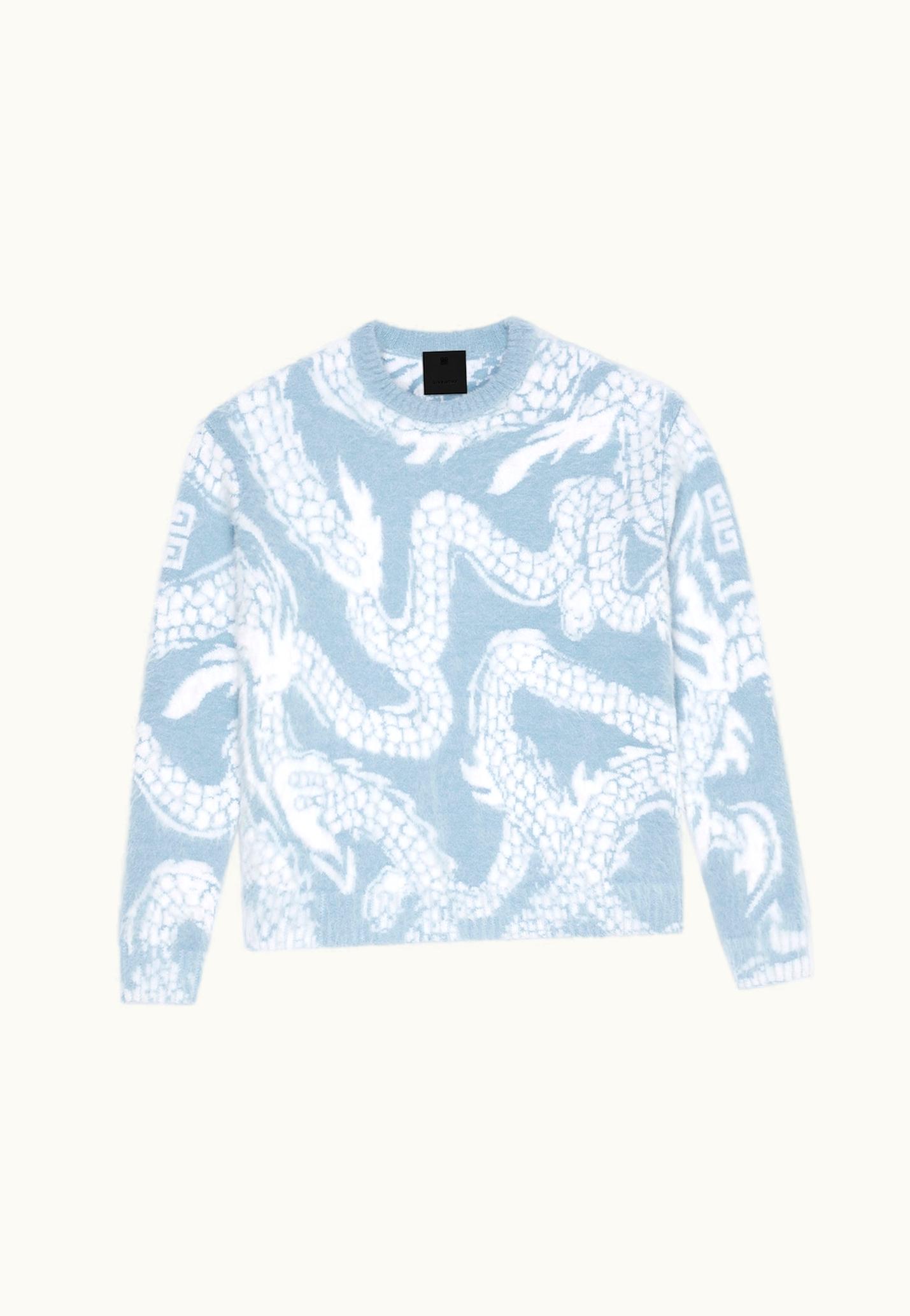 Givenchy Givenchy Sweater In Mohair With Dragon Jacquard BLUE/WHITE