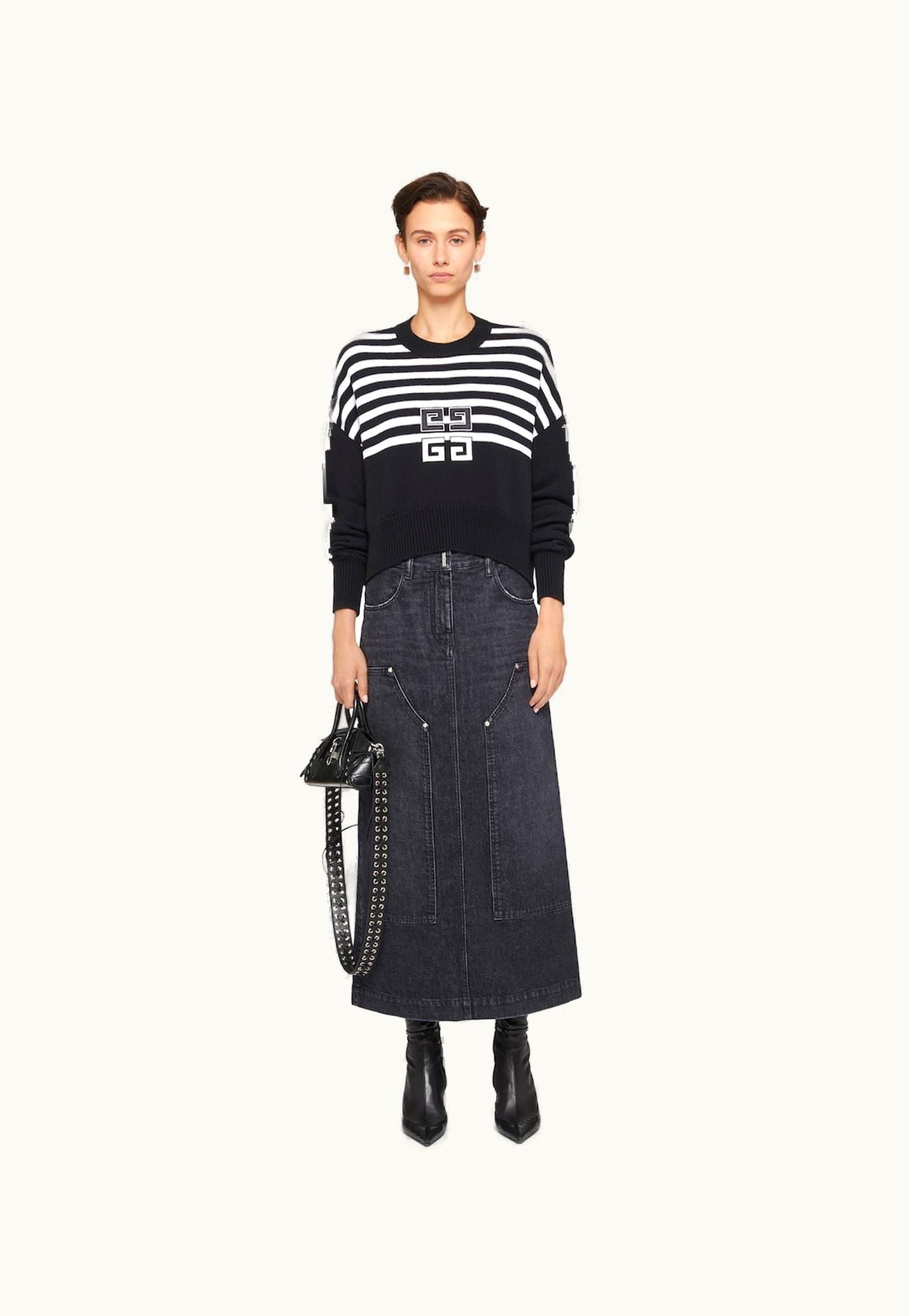 Givenchy Givenchy Skirt In Denim With Patches - Faded Black FADED BLACK
