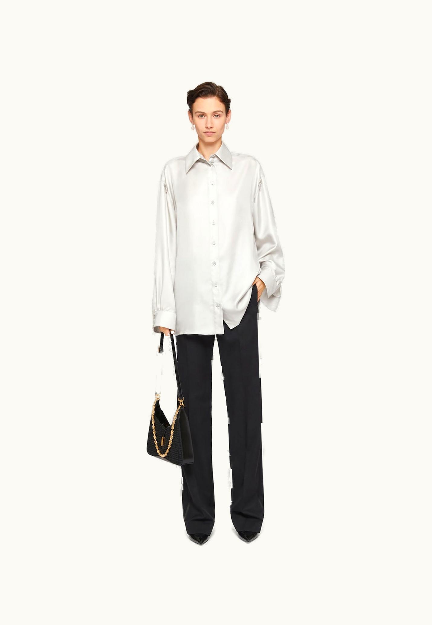 Givenchy Givenchy Shirt In Silk With Crystals - Pearl Grey