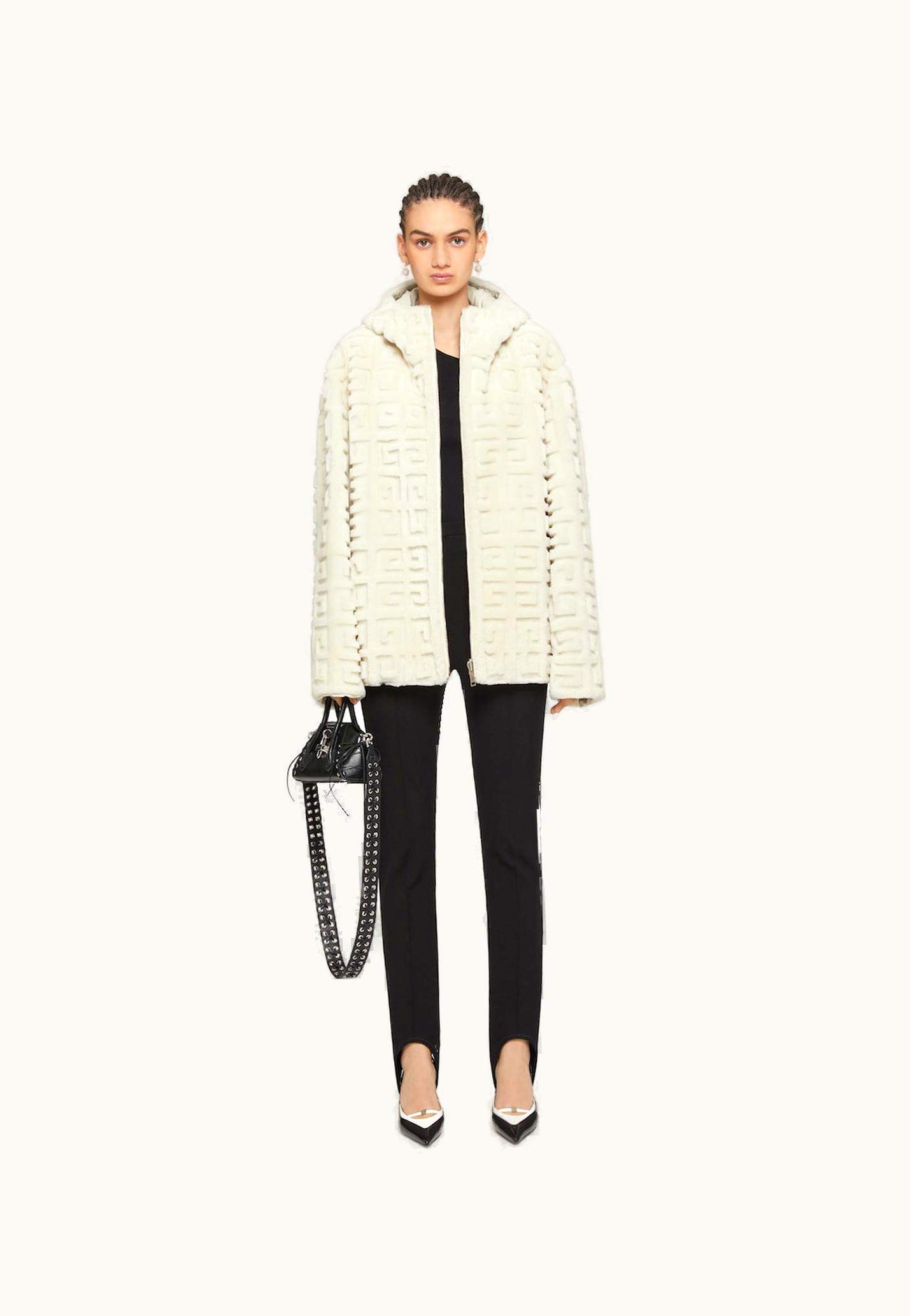 Givenchy Givenchy Reversible Hooded Jacket In 4G Fur - Ivory