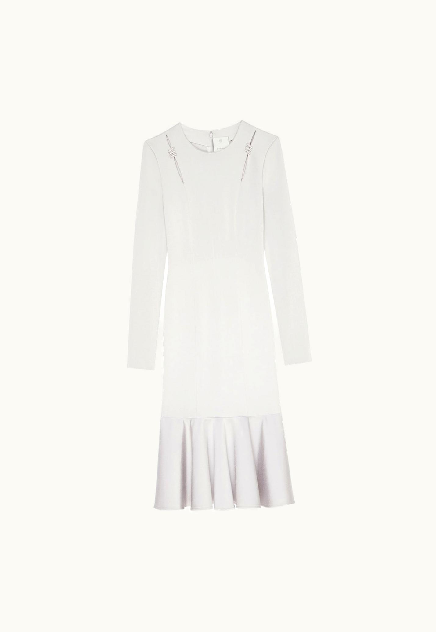 Givenchy Givenchy Dress In Punto Milano With Crystals - Pearl Grey