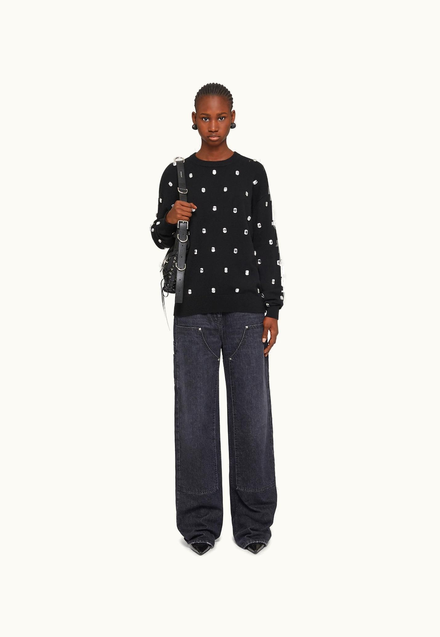 Givenchy Givenchy Sweater In Cashmere With Embroidered Stones - Black