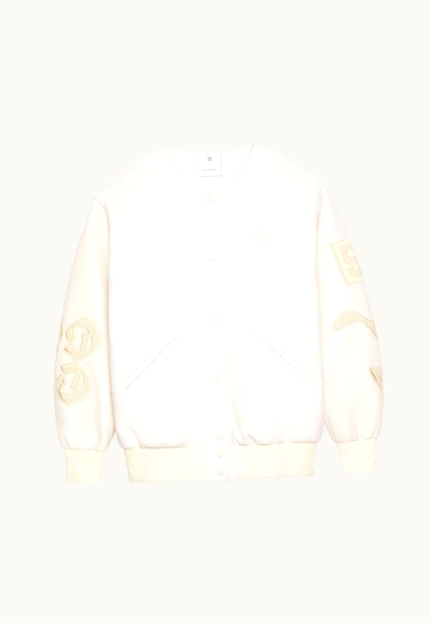 Givenchy Givenchy Oversized Varsity Jacket In Wool And Leather - Ivory