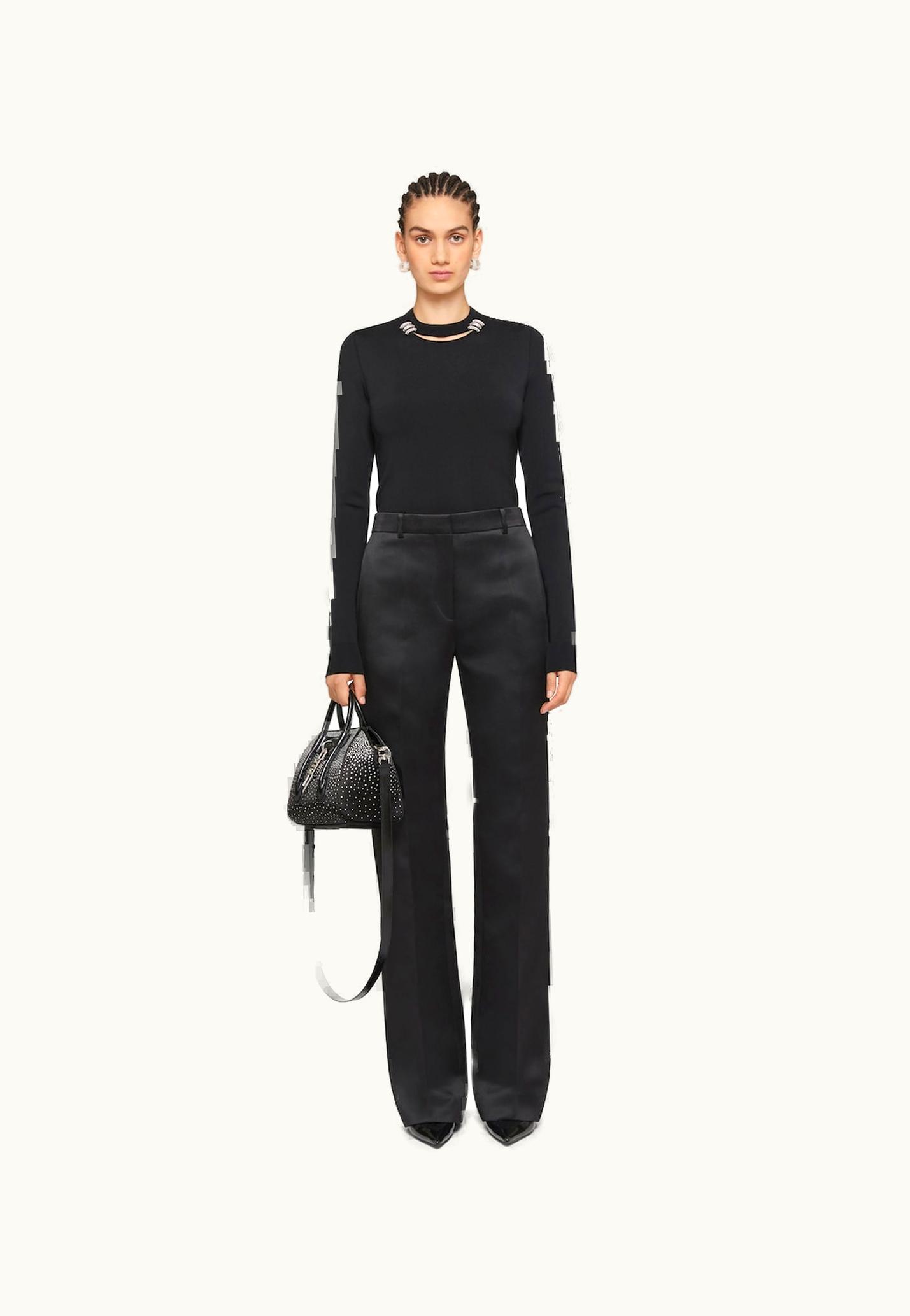 Givenchy Givenchy Sweater In Punto Milano With Crystal Details - Black