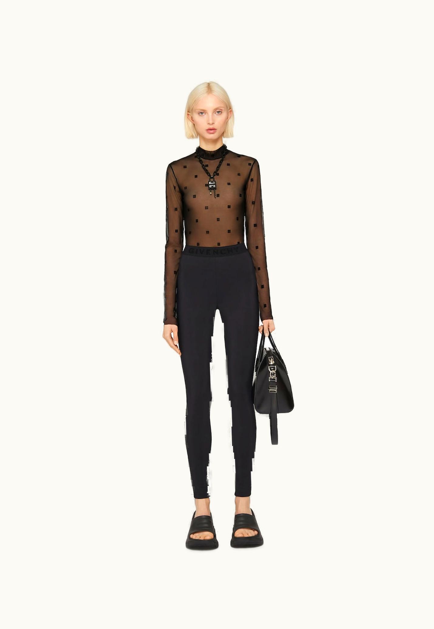 Givenchy Leggings In Jersey With Givenchy Waistband - Black