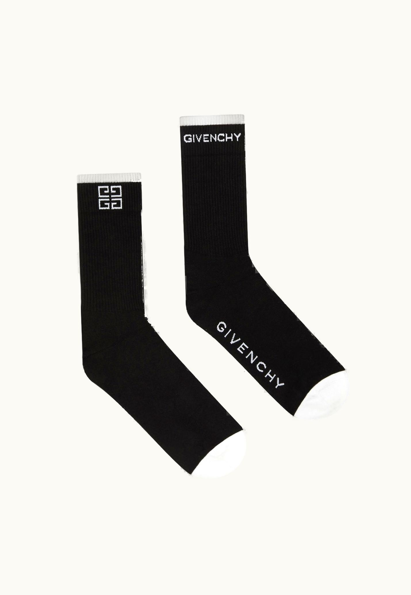 Givenchy Givenchy 4G Socks In Cotton - Black / White