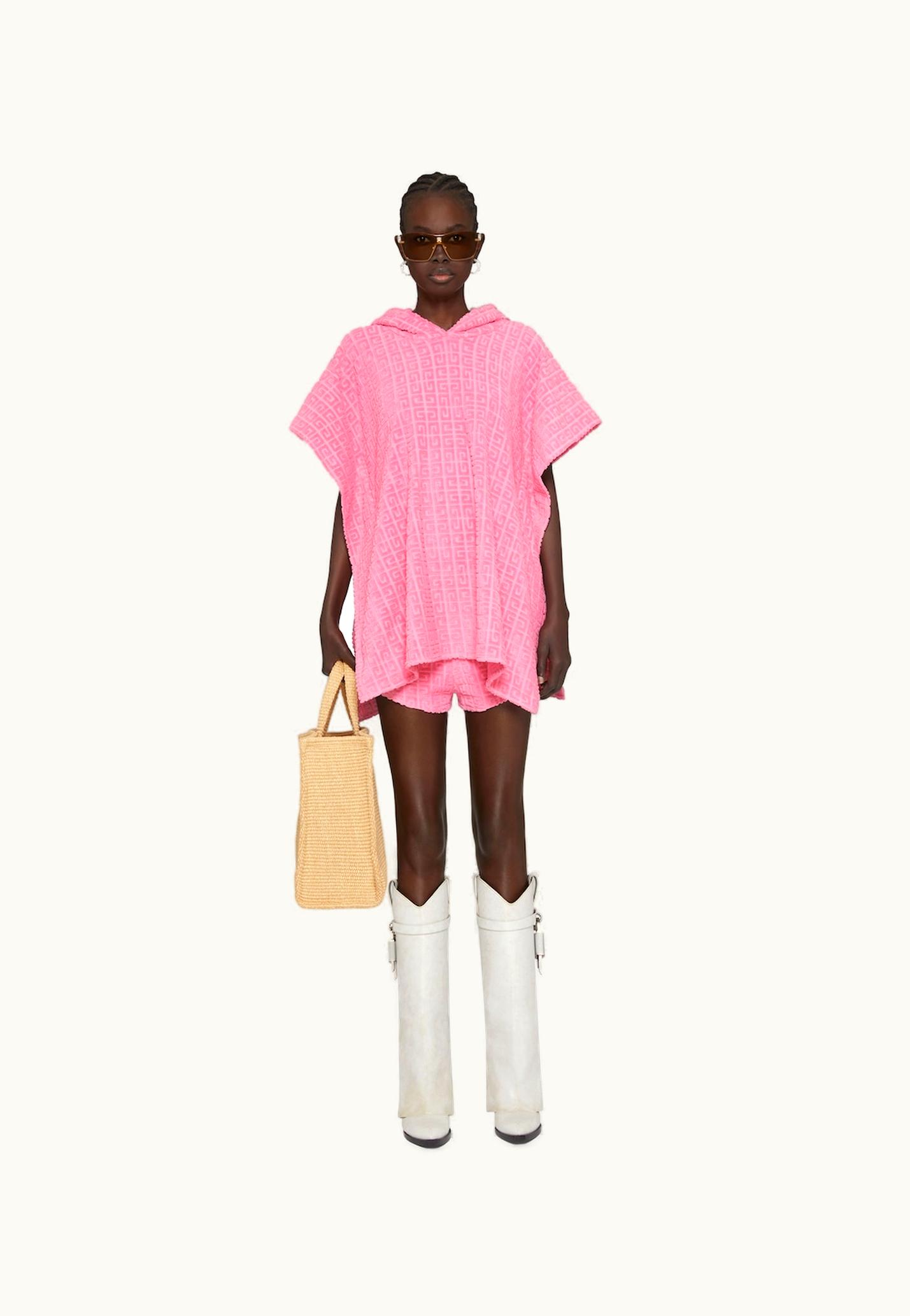 Givenchy Givenchy Poncho In 4G Cotton Towelling Jacquard - Old Pink