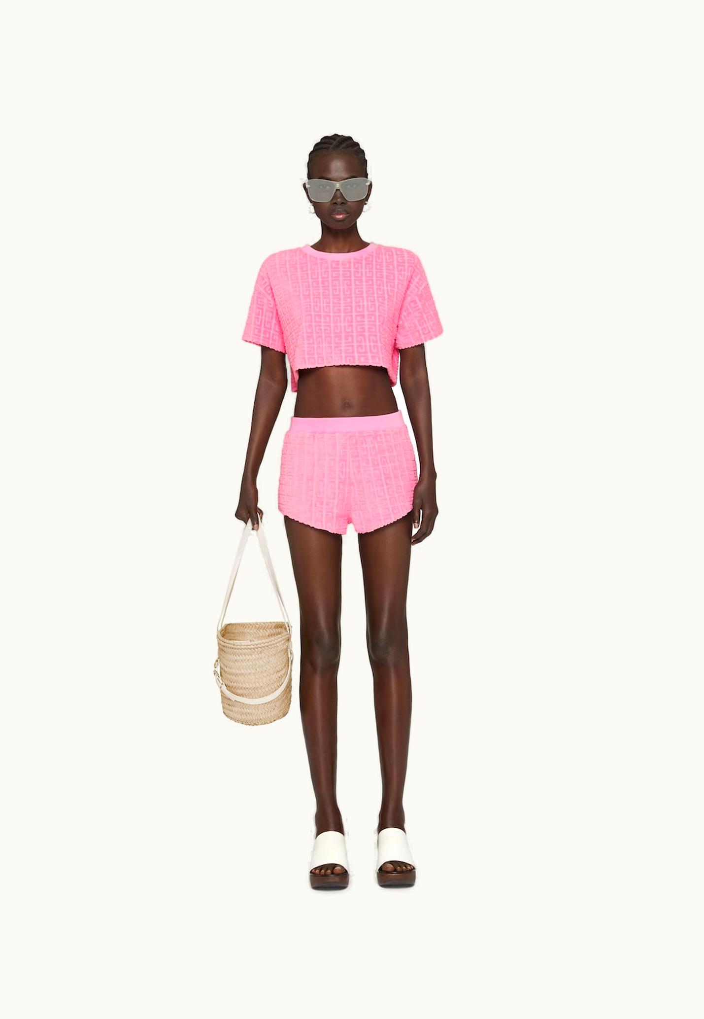 Givenchy Givenchy Mini Shorts In 4G Cotton Towelling Jacquard - Old Pink