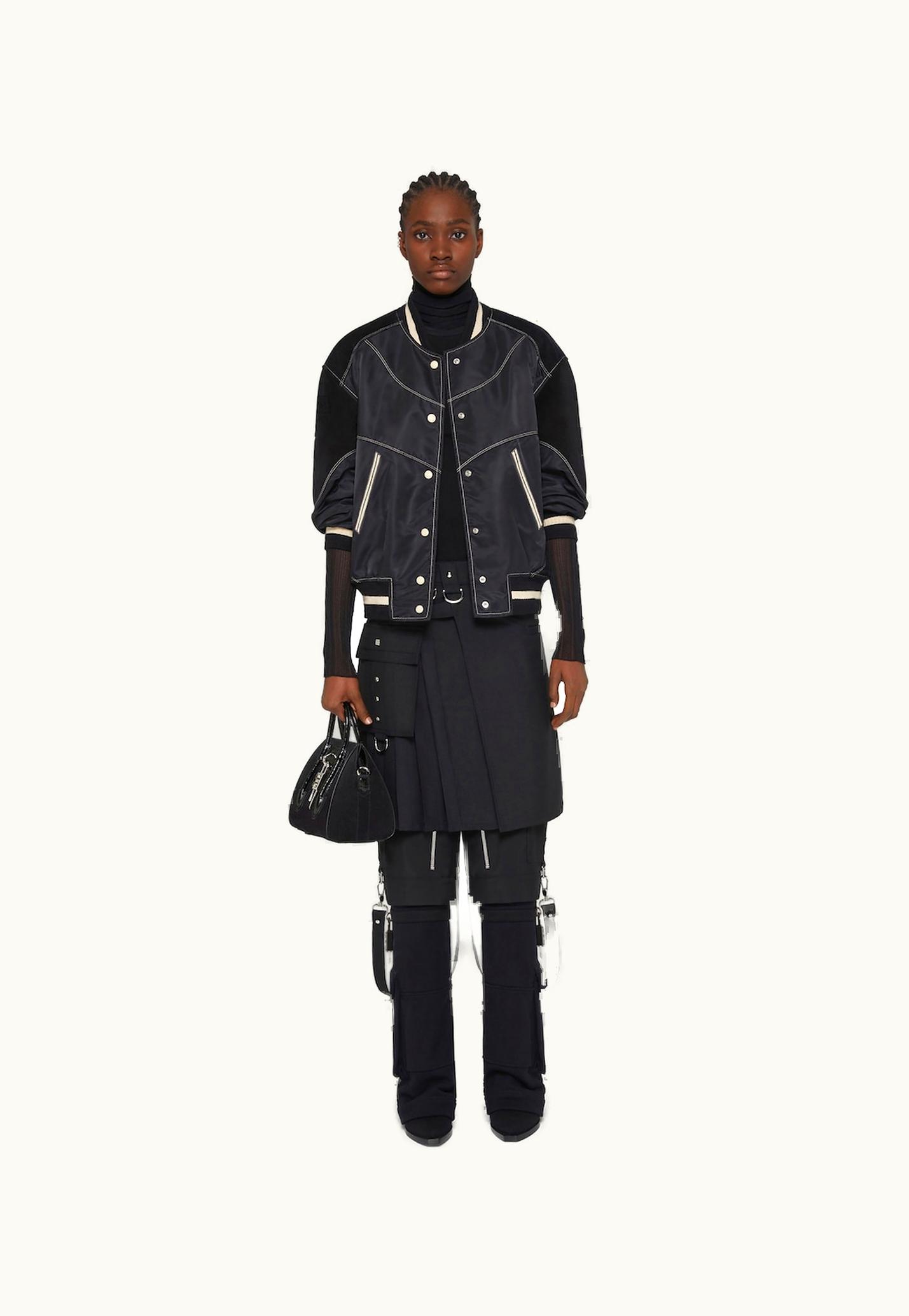 Givenchy Givenchy Oversized Varsity Jacket With Leather Details - Black