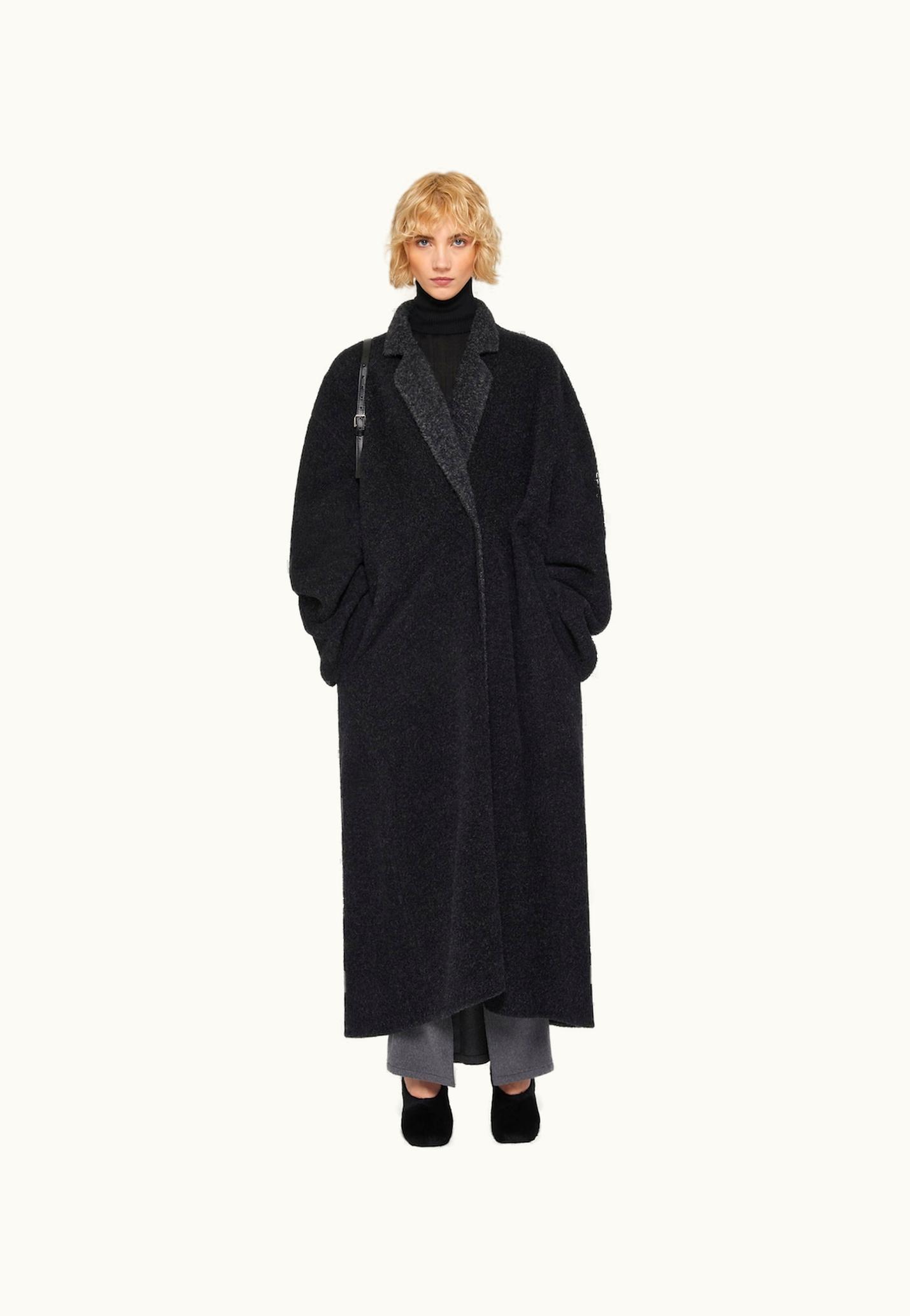 Givenchy Givenchy Coat In Double Face Wool Alpaca - Black / Grey