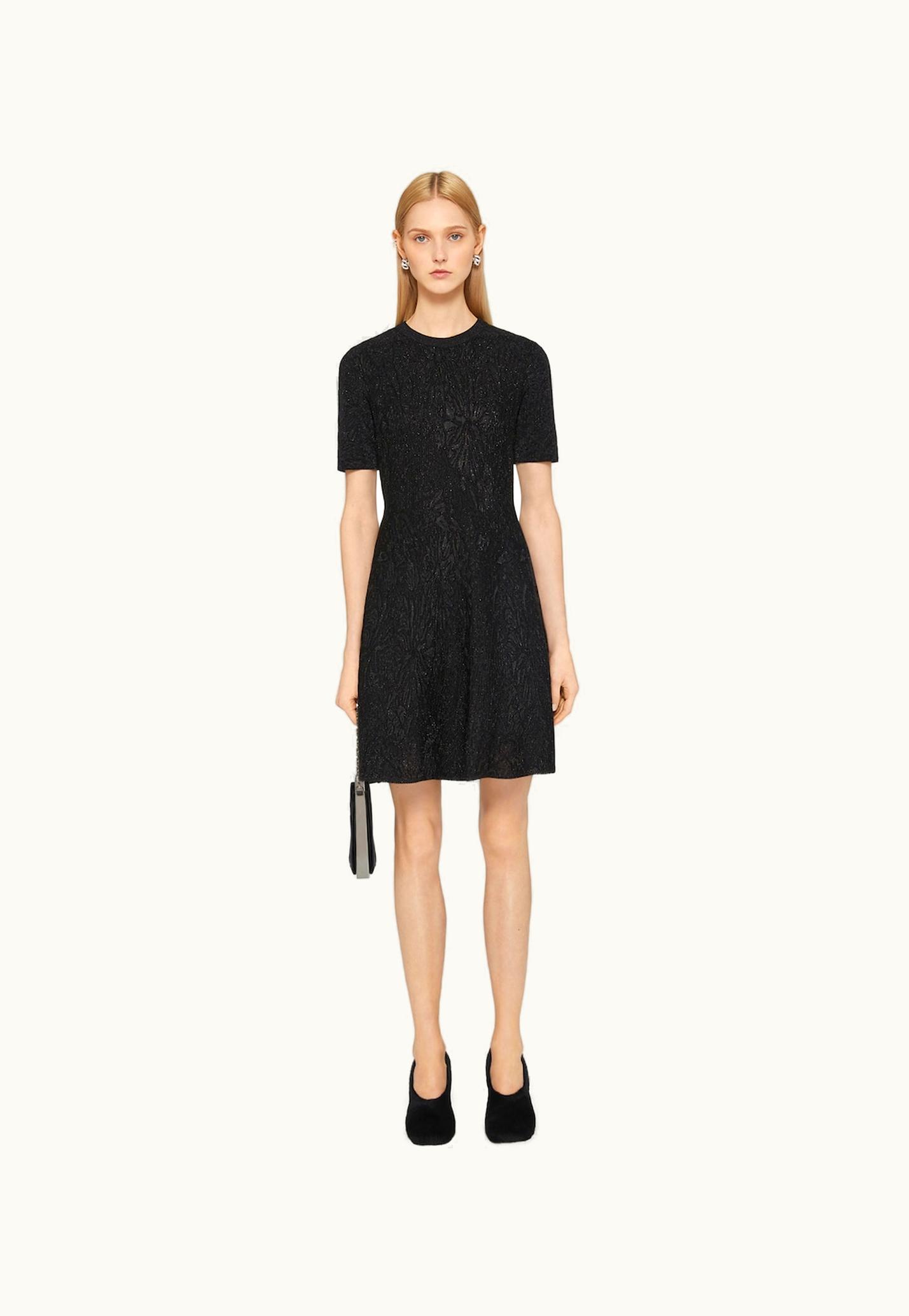 Givenchy Givenchy Dress In Lurex With Floral Jacquard - Black BLACK