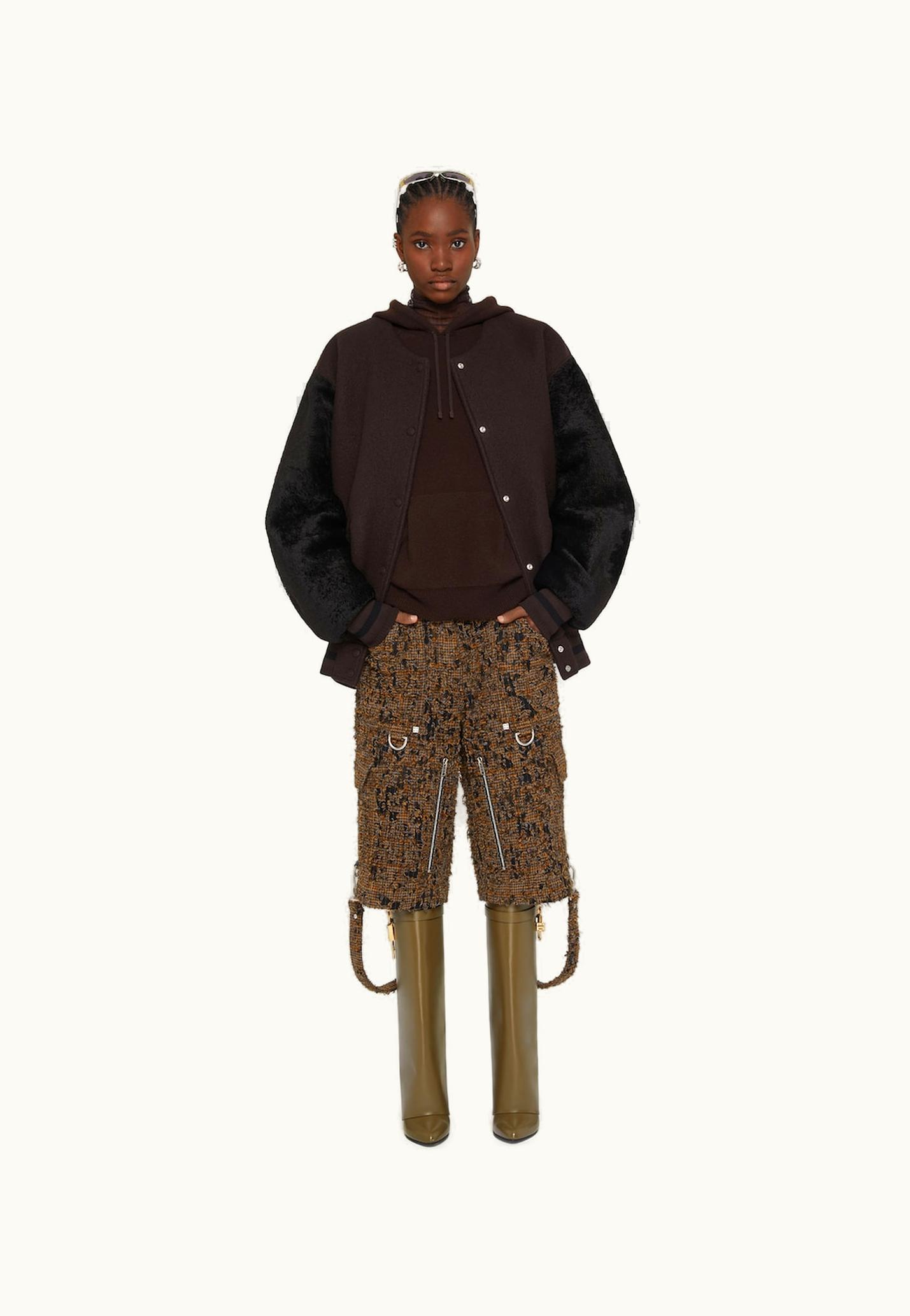 Givenchy Givenchy Oversized Varsity Jacket In Wool And Shearling - Dark Brown