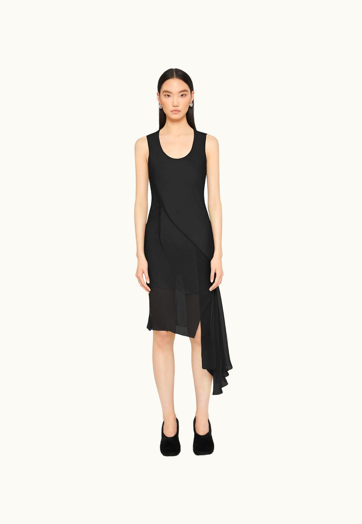 Givenchy Givenchy Dress In Silk With Ruffles On The Side - Black