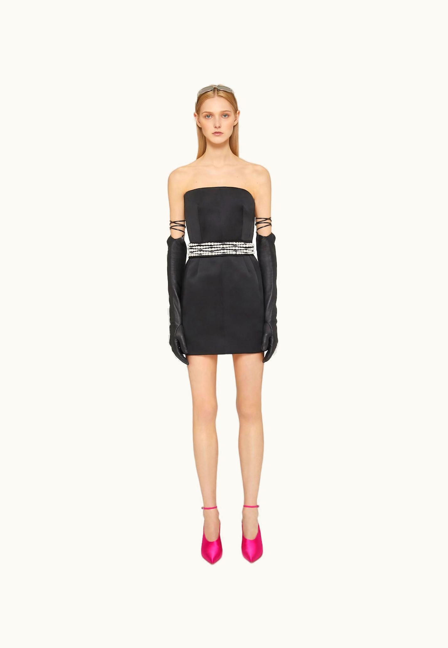 Givenchy Givenchy Bustier Dress In Satin With Two Removable Belts - Black