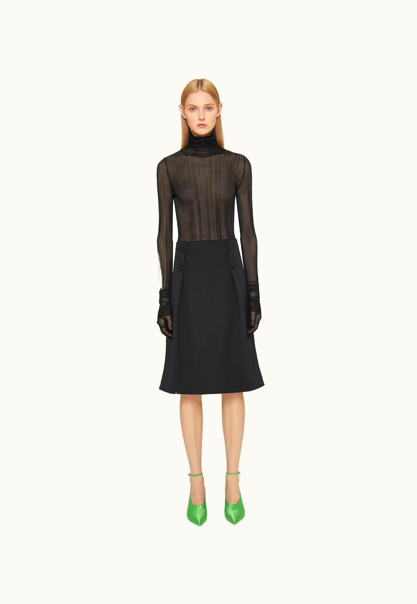 Givenchy Givenchy Skirt With Buttons In Tricotine Wool - Black