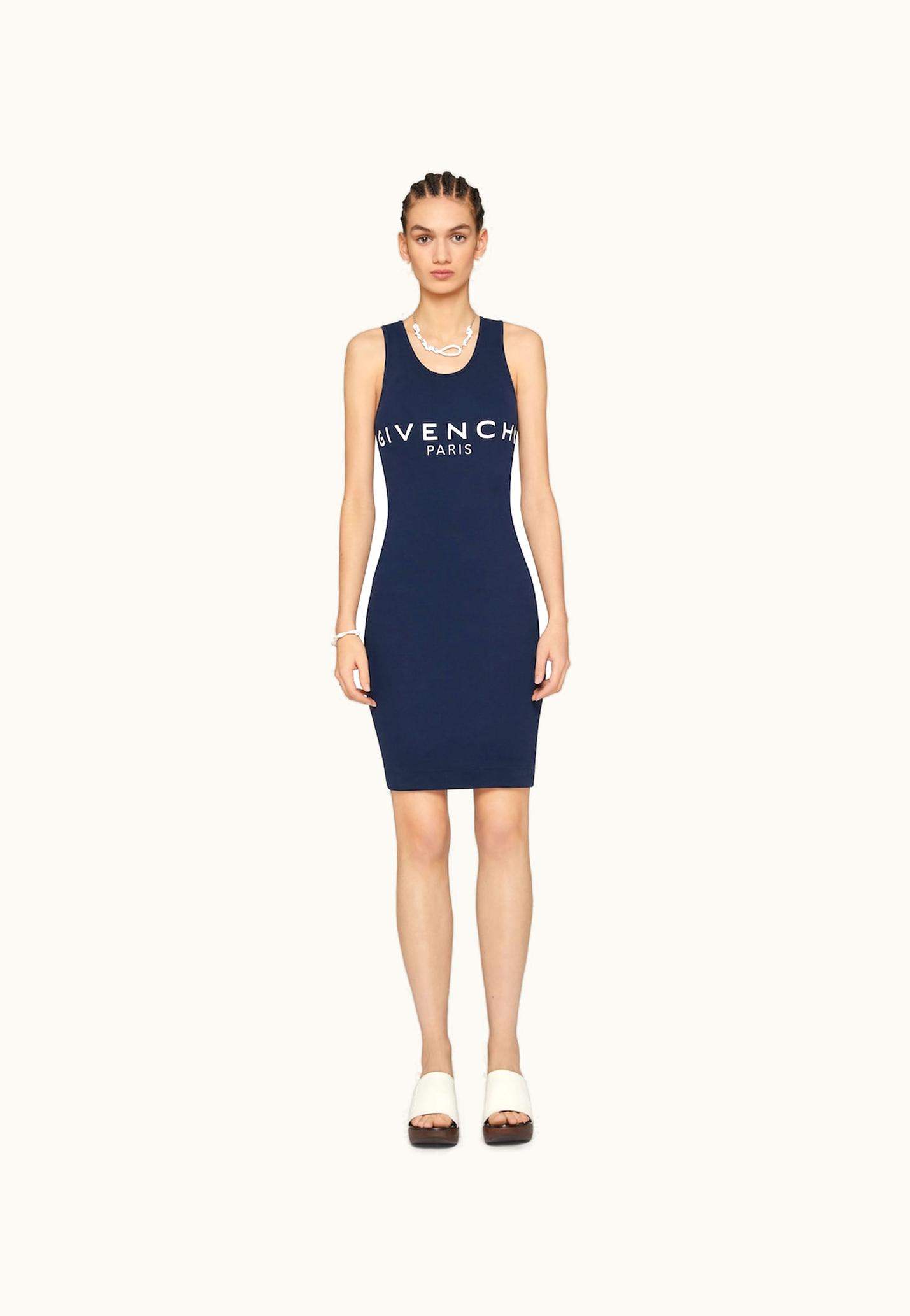 Givenchy Givenchy Archetype Tank Dress In Jersey - Dark Navy