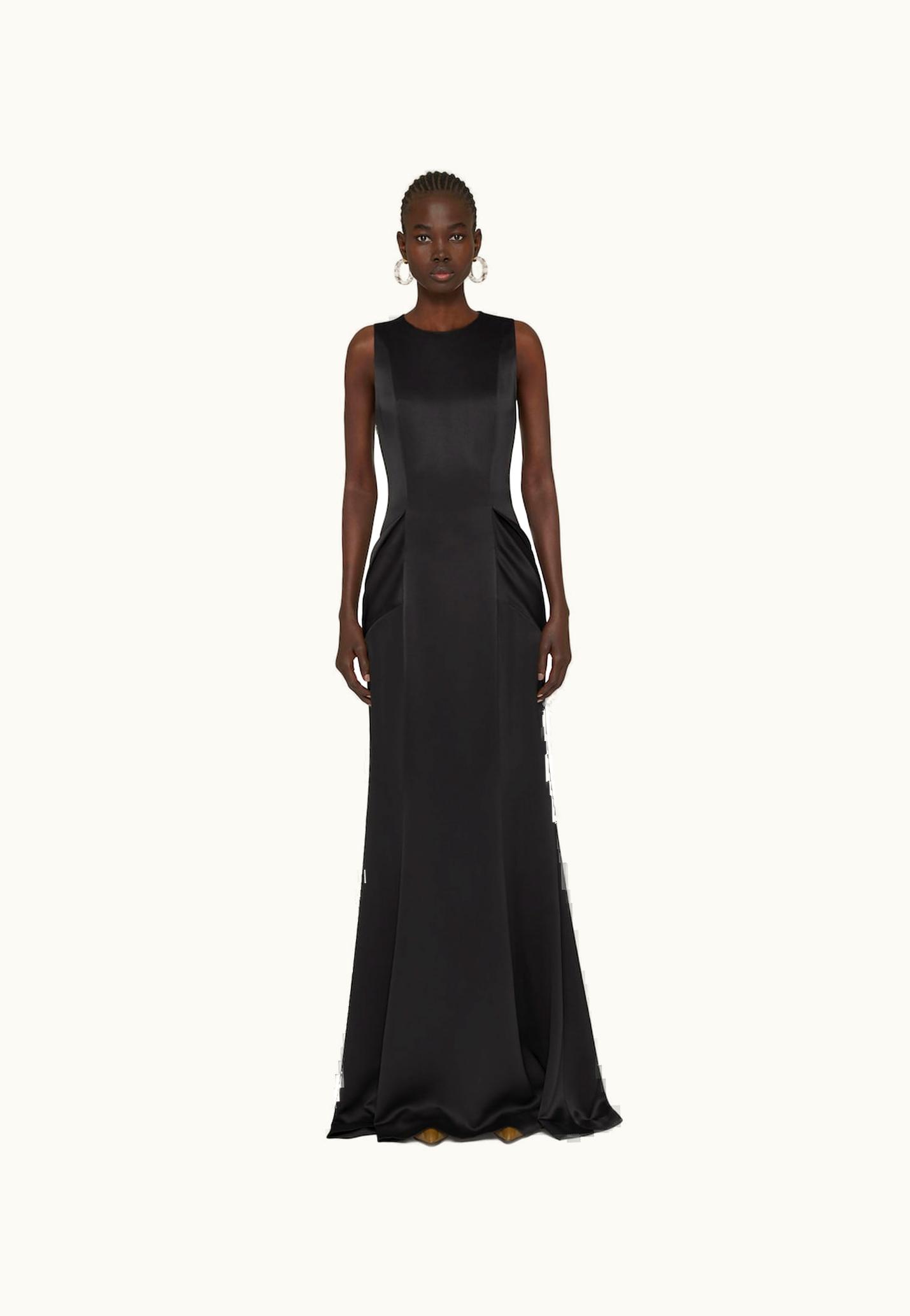 Givenchy Givenchy Evening Dress In Satin With Tulle And Drape - Black