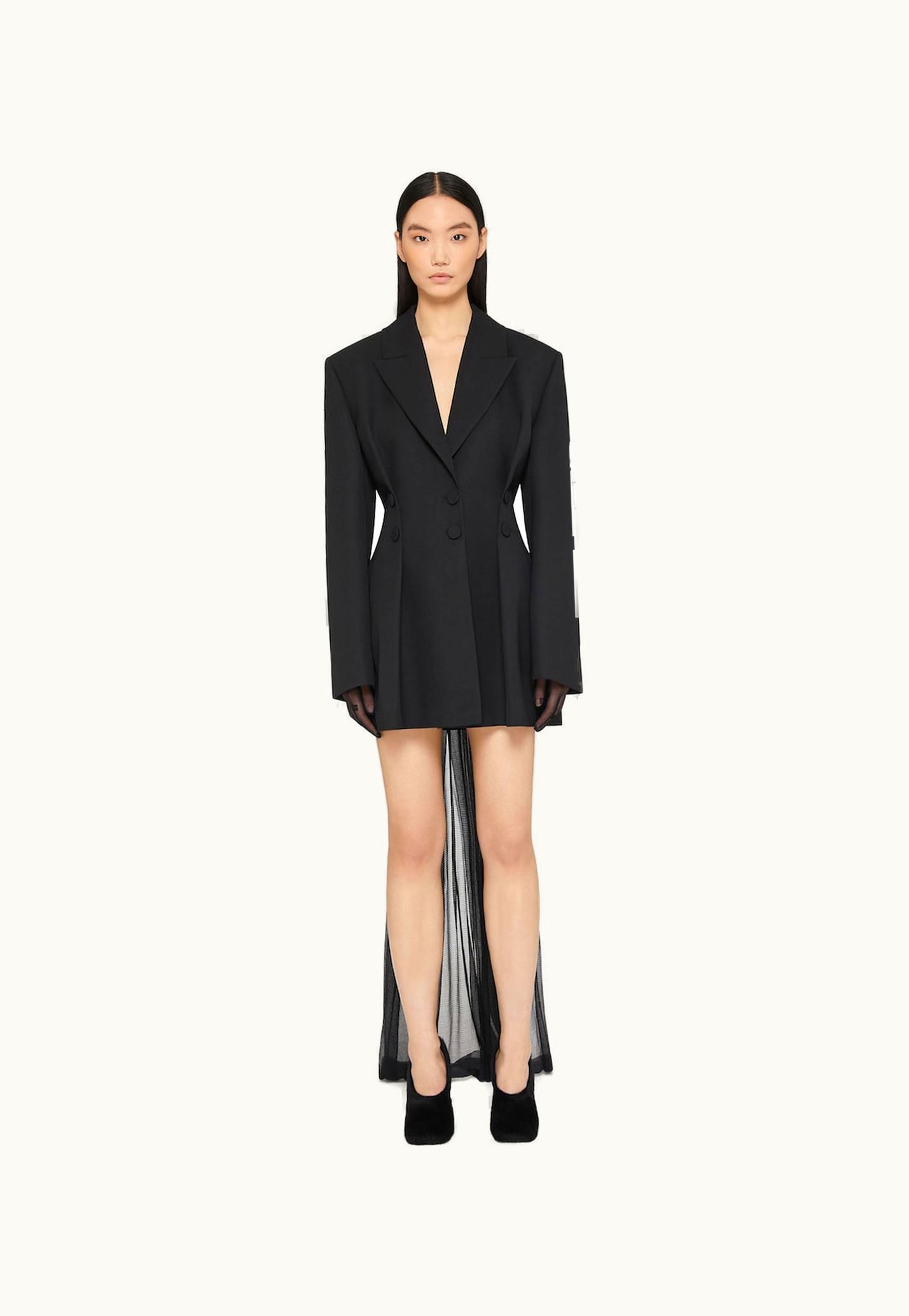 Givenchy Givenchy Jacket In Tricotine Wool With Satin Collar - Black