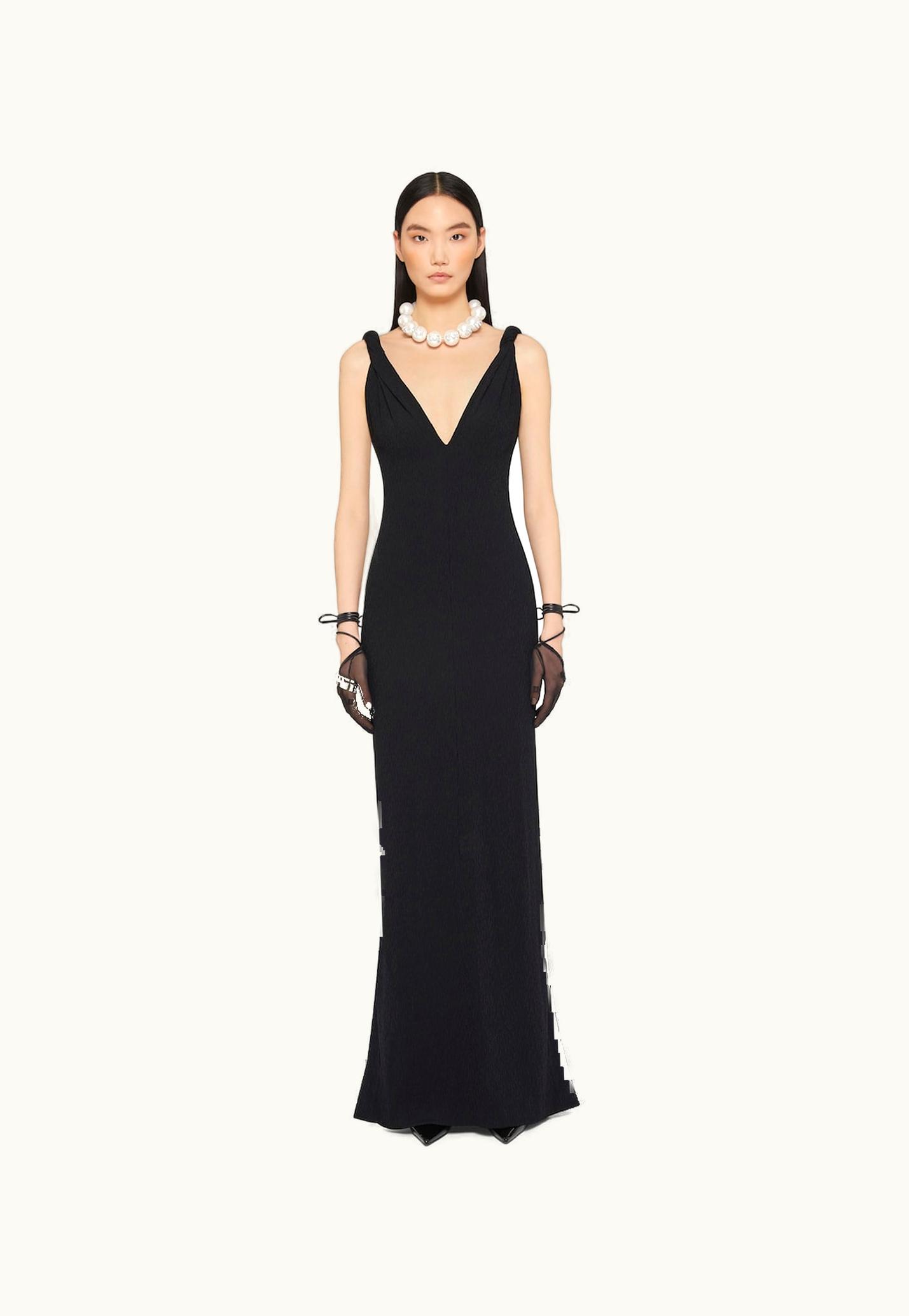 Givenchy Givenchy Dress With Twisted Straps In Jersey With Pearls And Crystals - Black