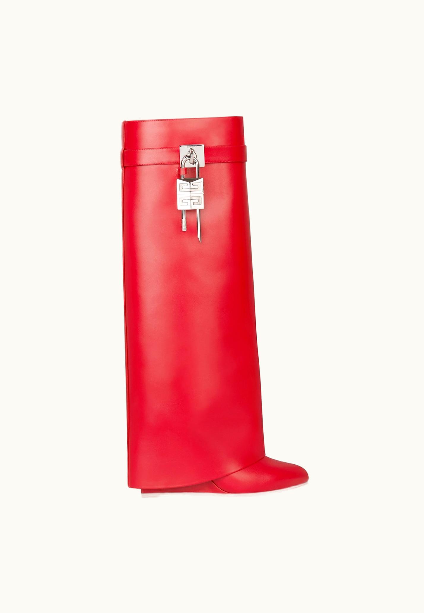 Givenchy Givenchy Shark Lock Boots In Leather - Red