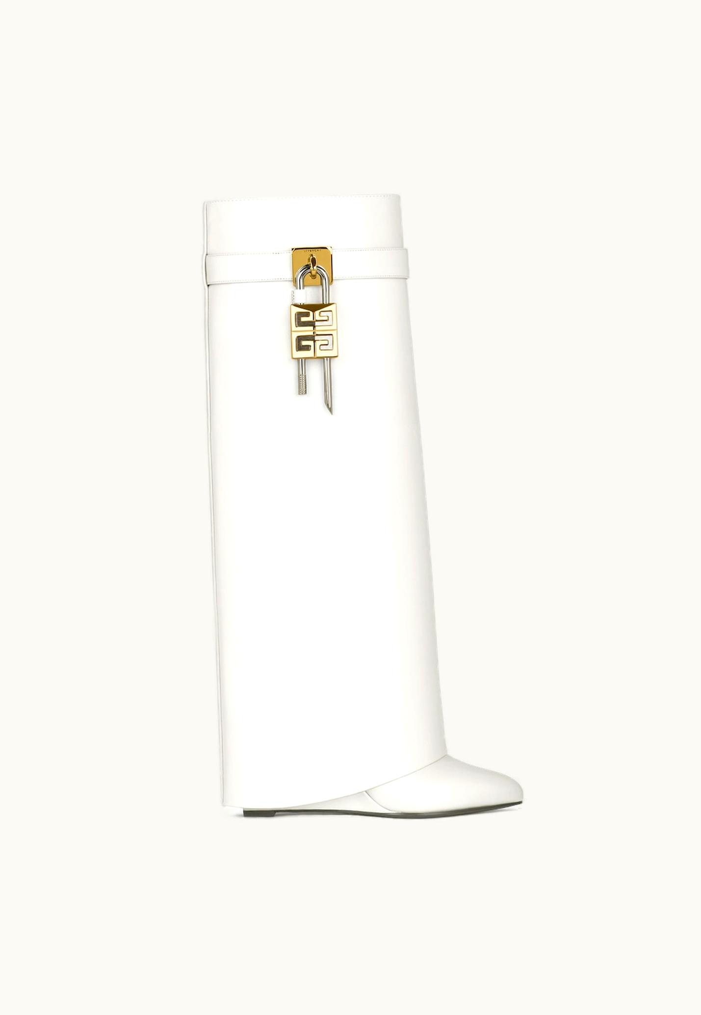 Givenchy Givenchy Shark Lock Boots In Leather - Ivory