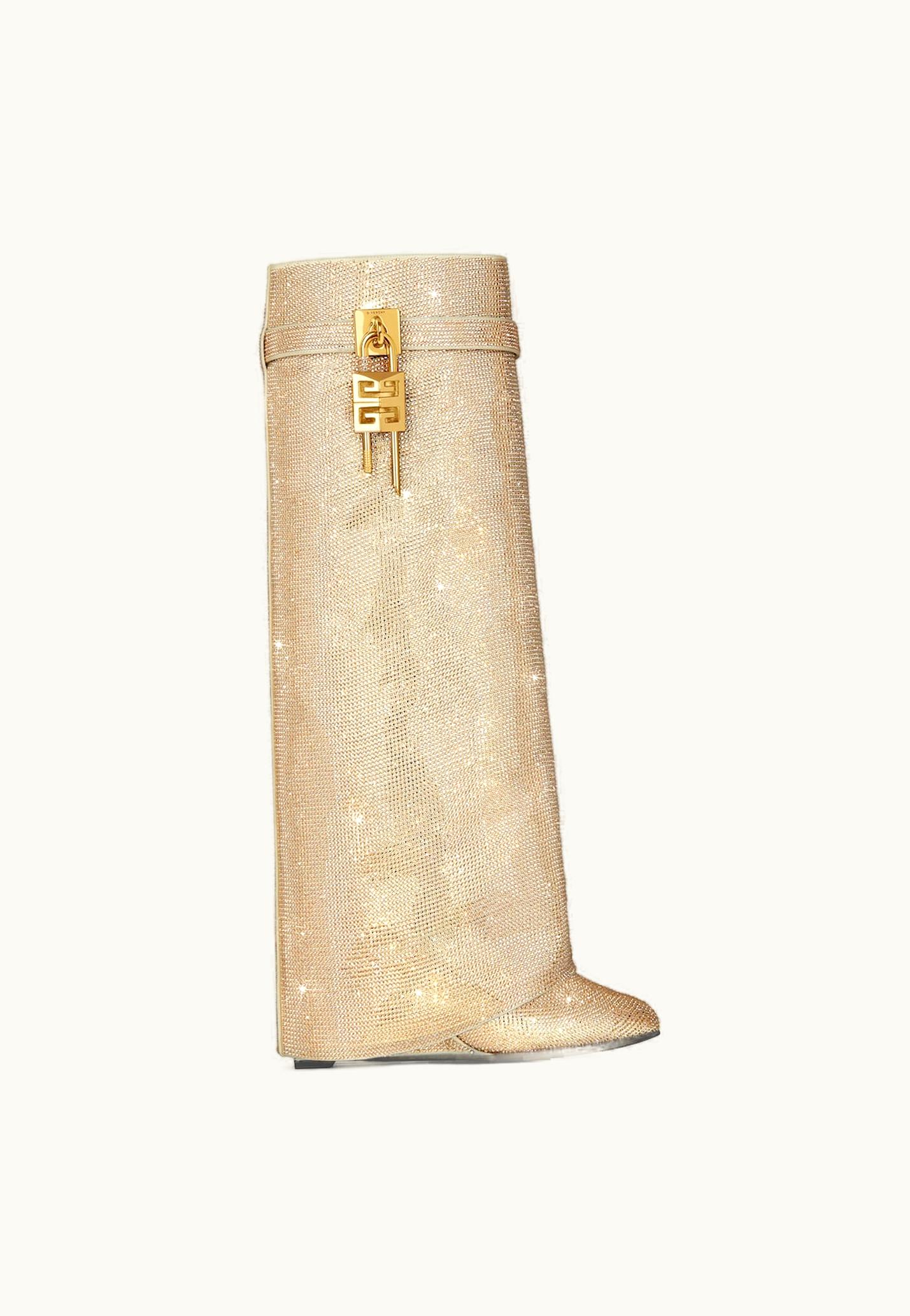 Givenchy Givenchy Shark Lock Boots In Satin With Strass - Blond