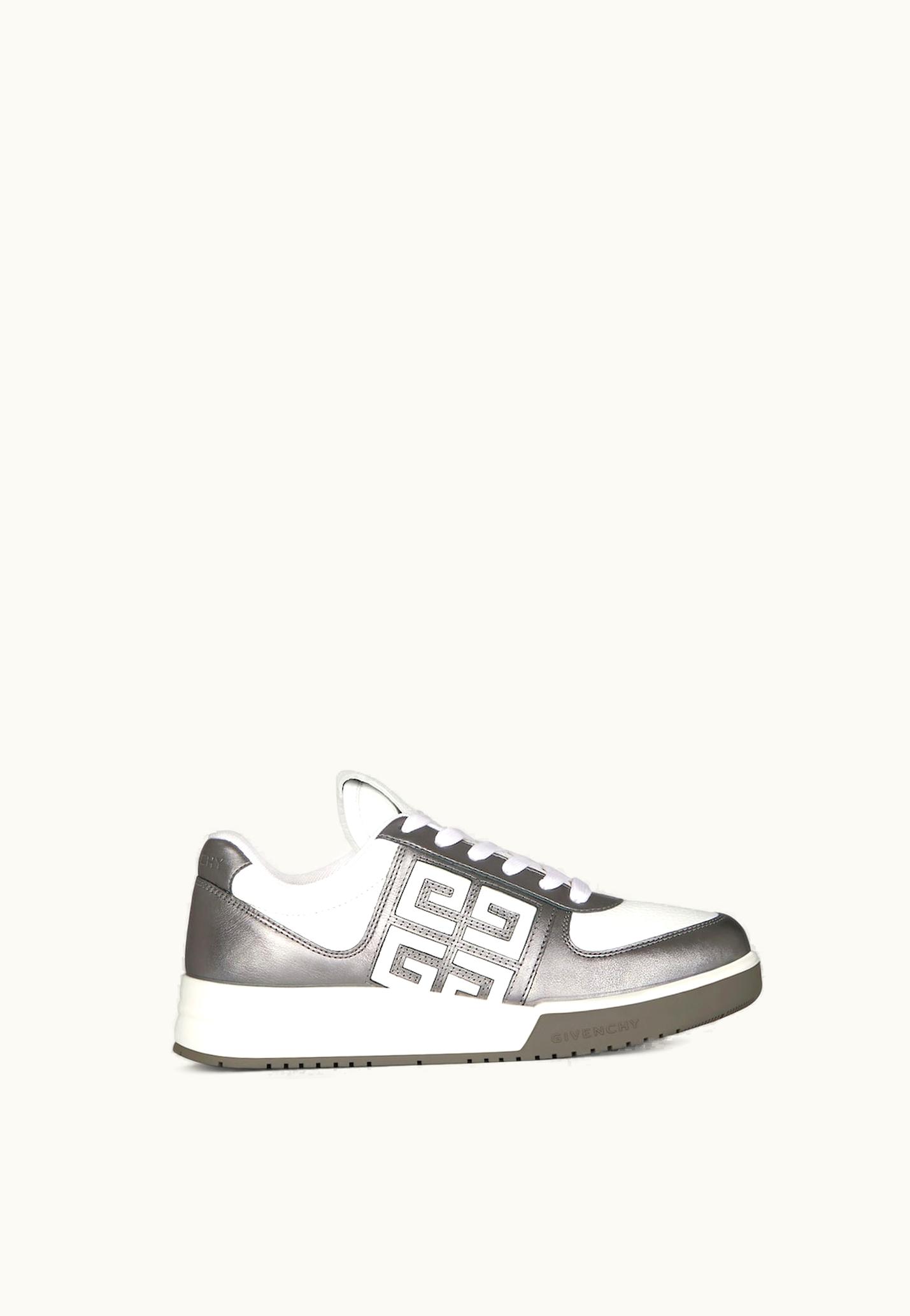 Givenchy Givenchy G4 Sneakers In Laminated Leather - White / Silvery