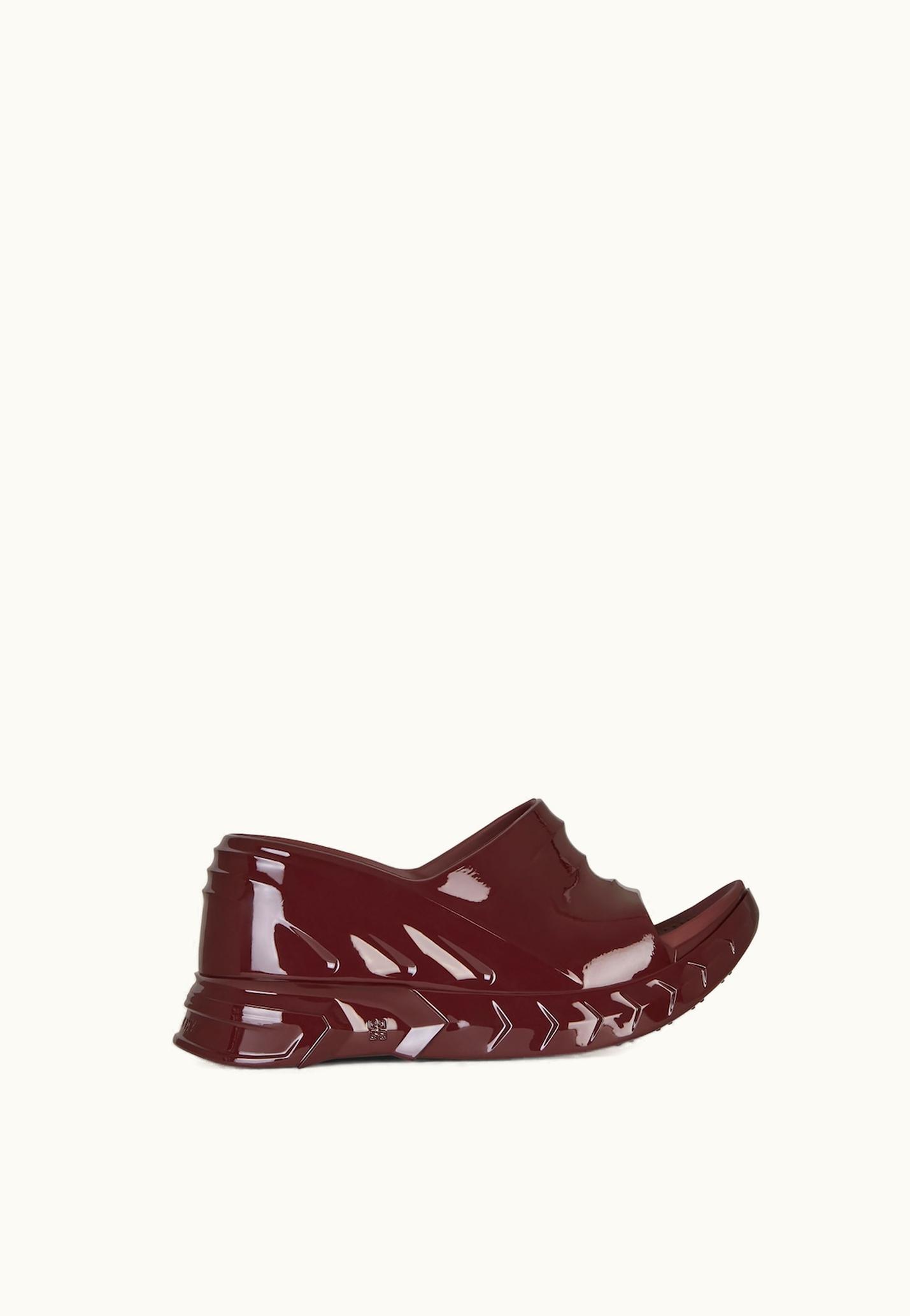Givenchy Givenchy Marshmallow Wedge Sandals In Rubber - Oxblood Red