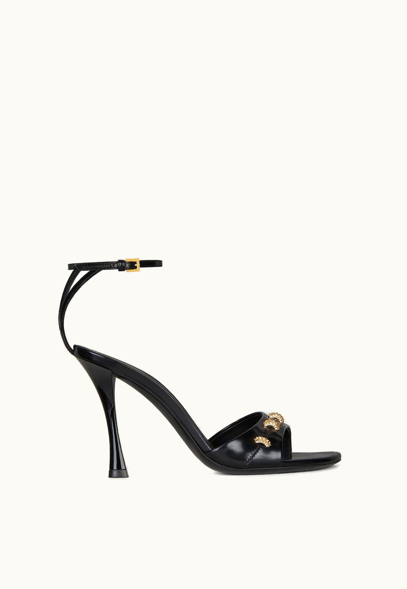 Givenchy Givenchy Stitch Sandals In Leather With Crystals Details - Black BLACK