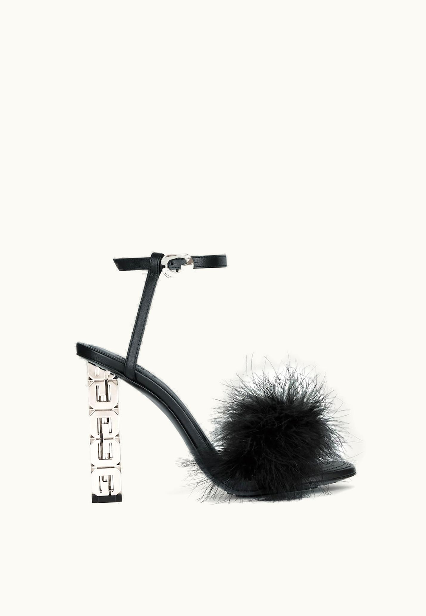 Givenchy Givenchy G Cube Feather And Leather Sandals - Black