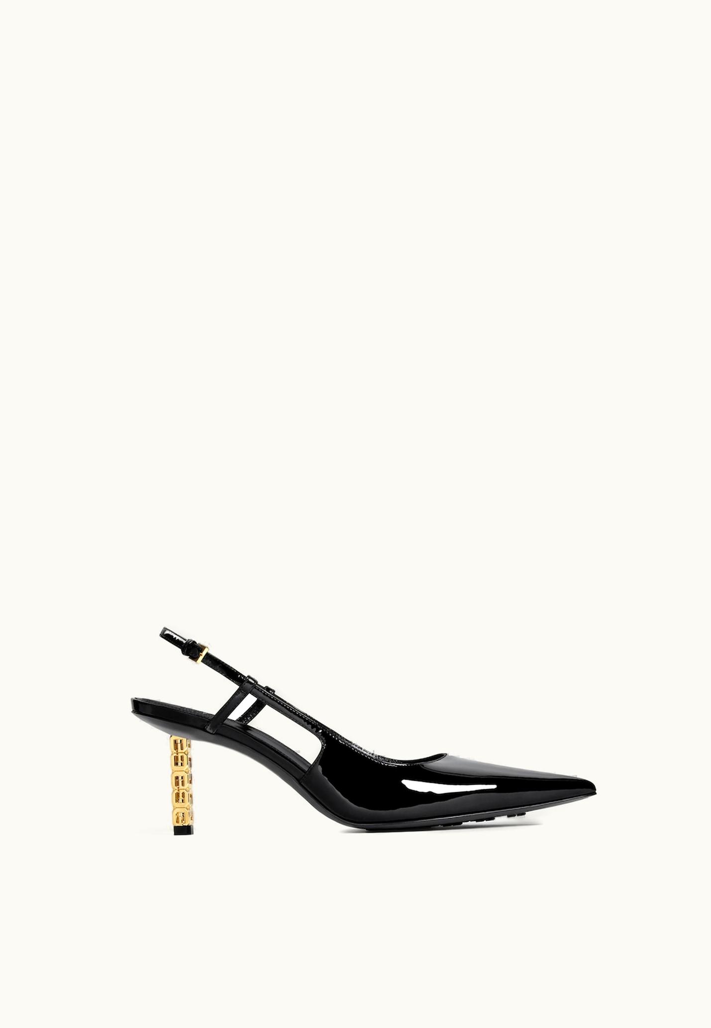 Givenchy Givenchy G Cube Slingbacks In Patent Leather - Black