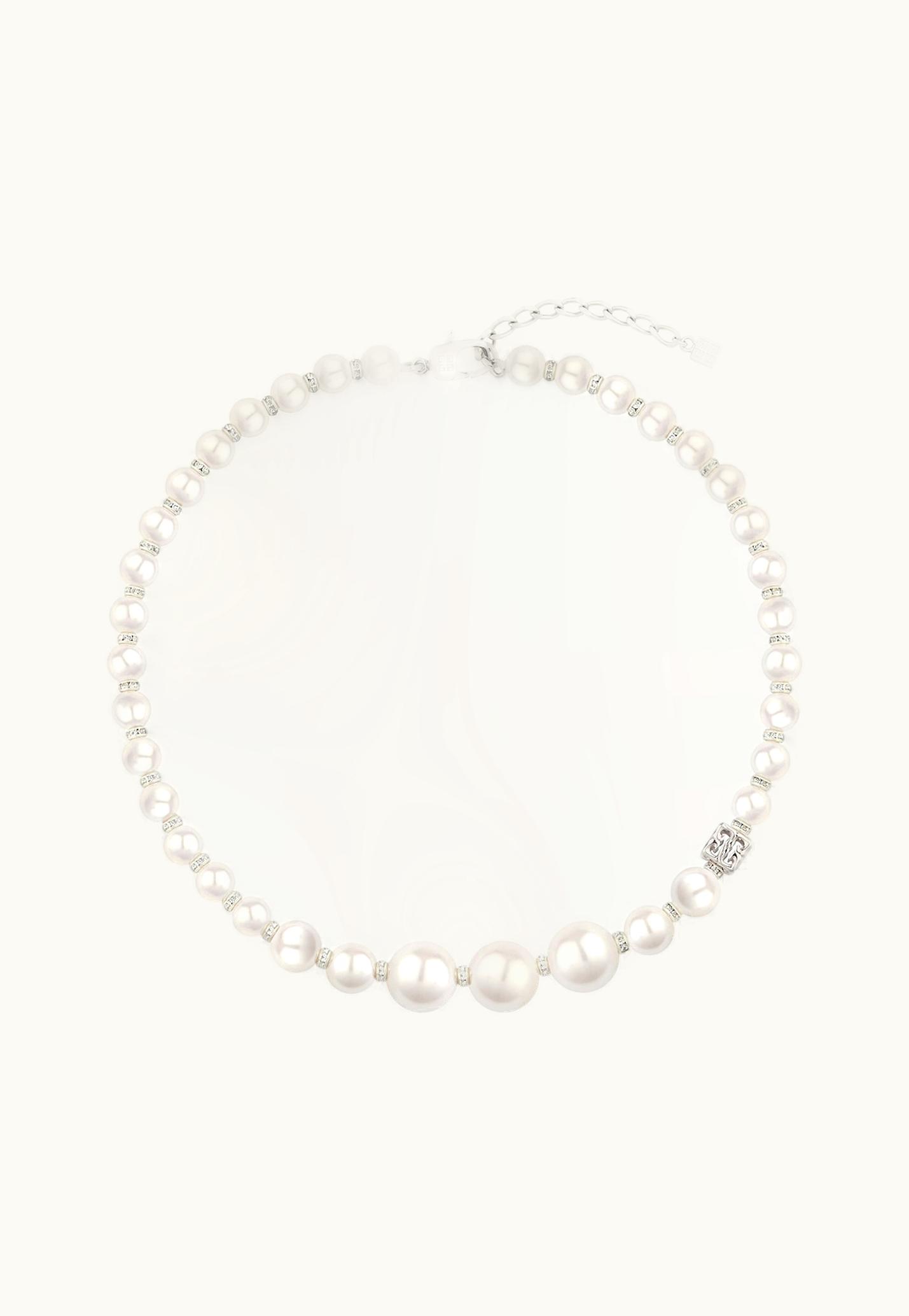 Givenchy Givenchy Pearl Necklace In Metal With Crystals
