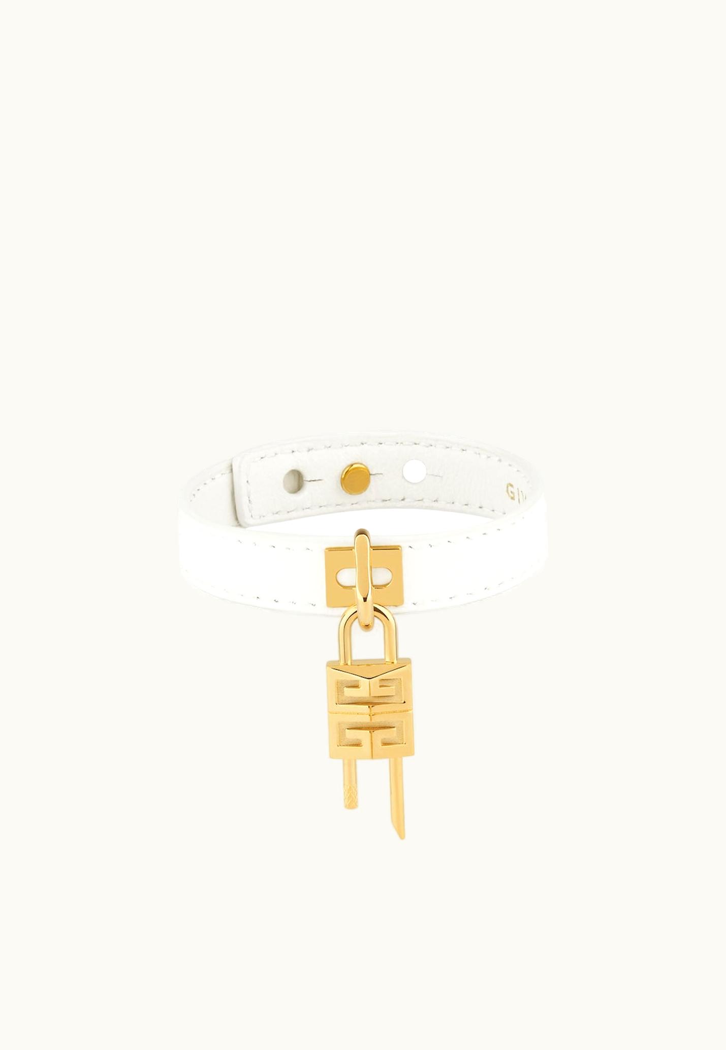 Givenchy Givenchy Mini Lock Bracelet In Metal And Leather - Ivory