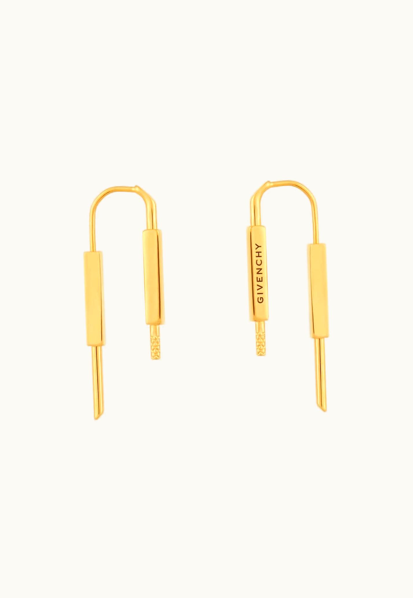 Givenchy Givenchy U Lock Earrings In Metal - Golden Yellow