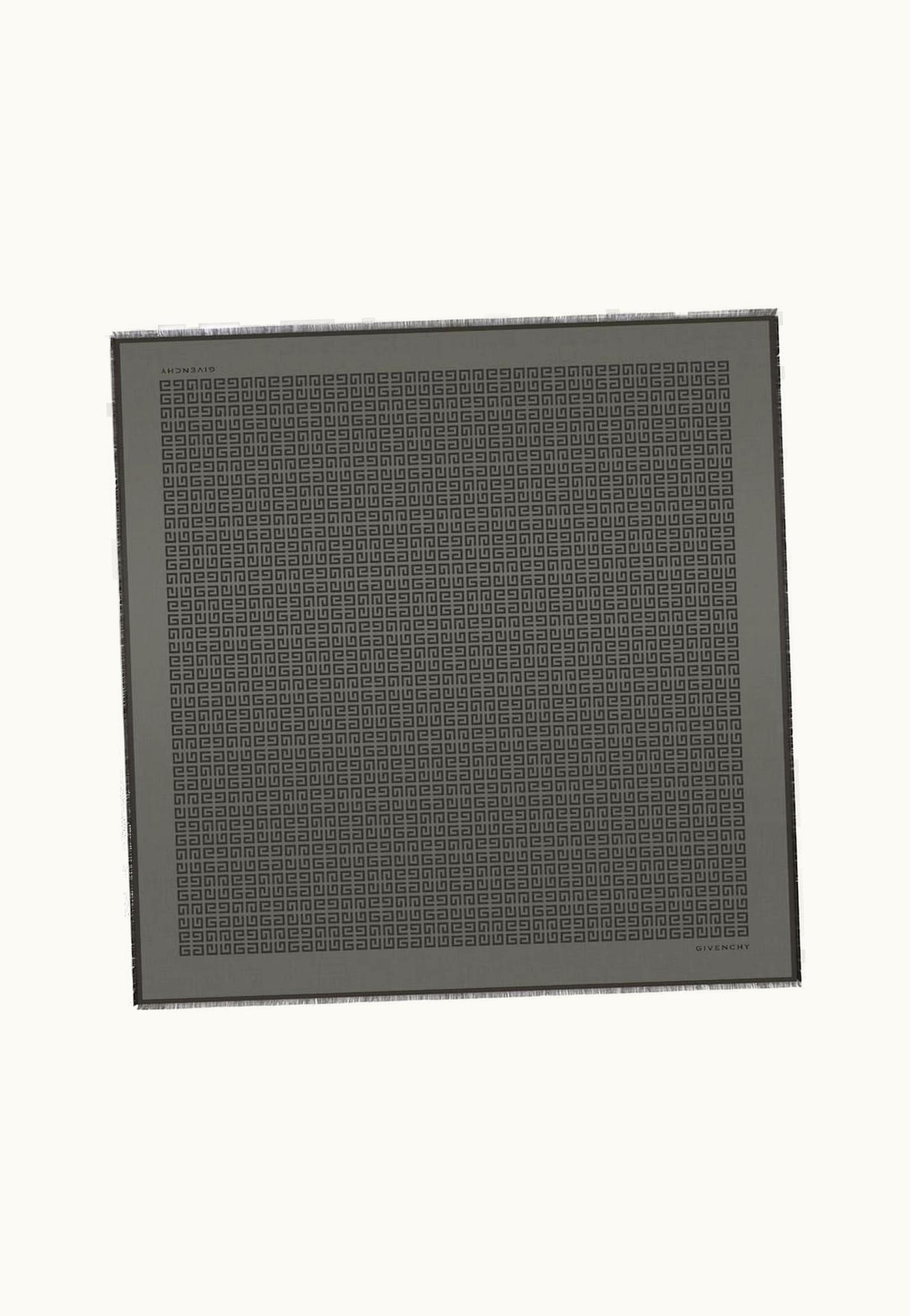 Givenchy Givenchy 4G Shawl In Shiny Silk And Wool Jacquard - Dark Grey