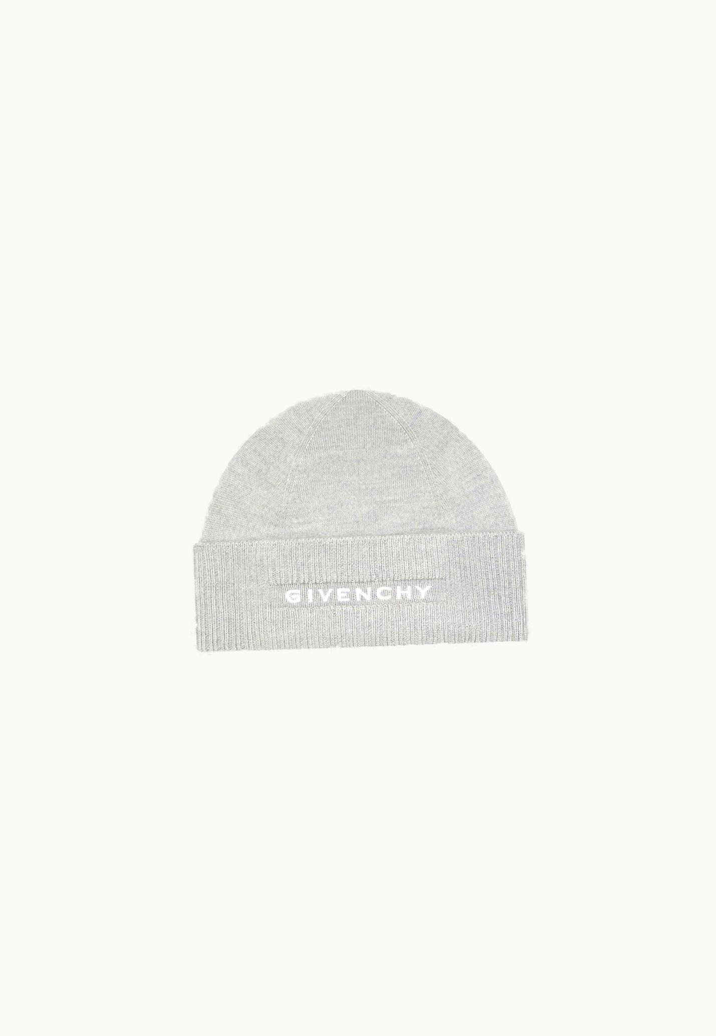 Givenchy Givenchy 4G Beanie In Wool - Light Grey
