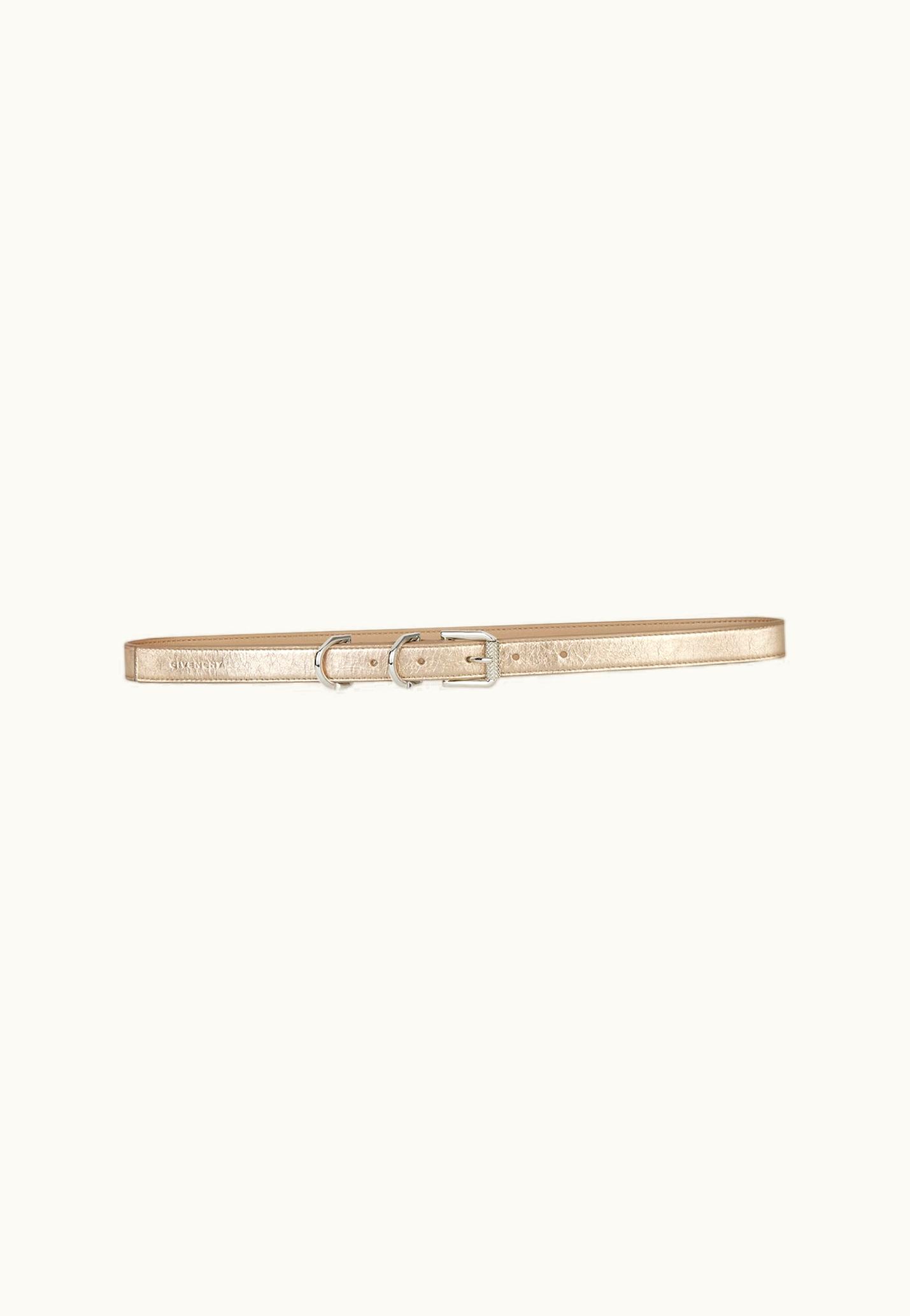 Givenchy Givenchy Voyou Belt In Laminated Leather - Dusty Gold
