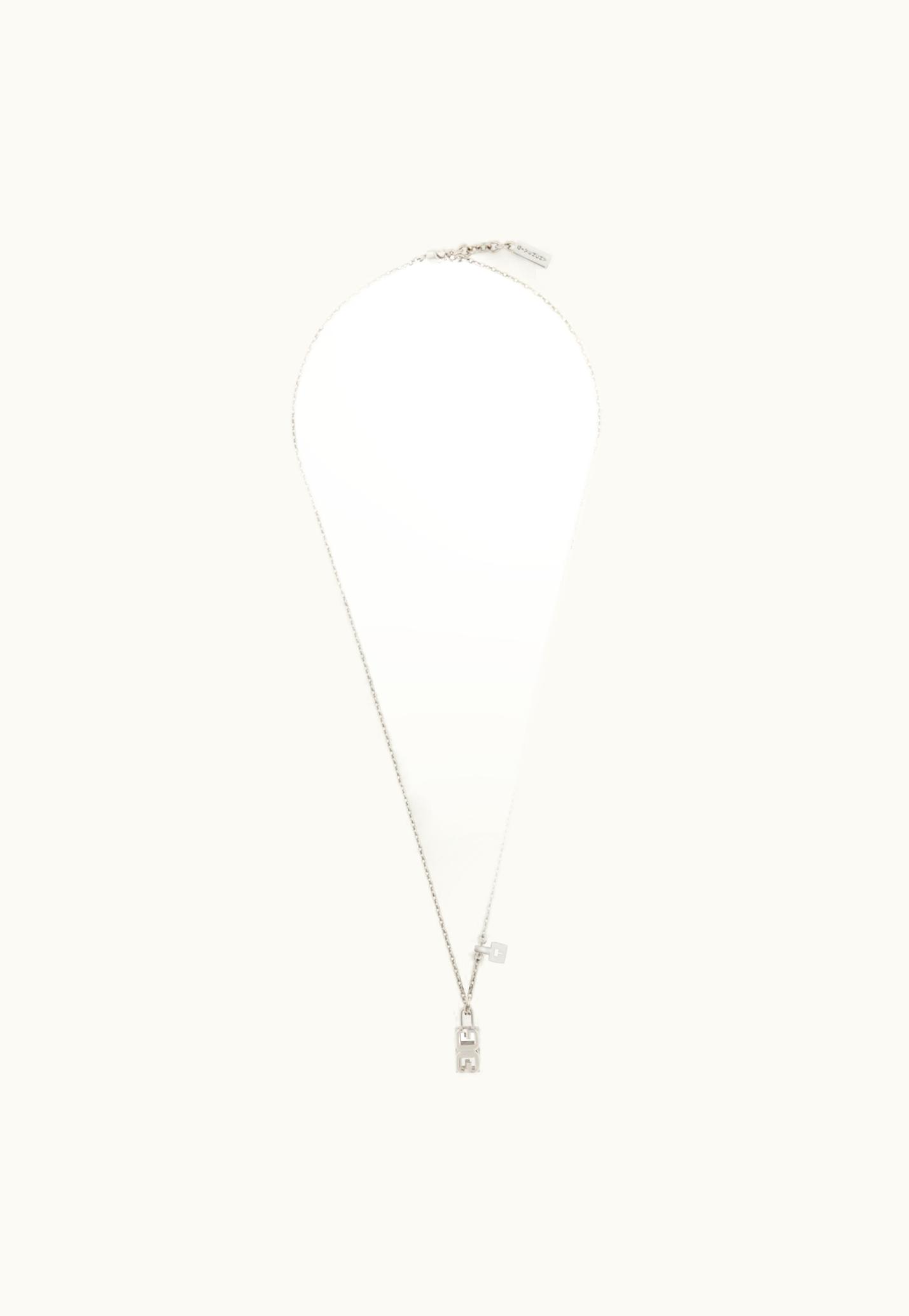 Givenchy Givenchy G Cube Pendant Necklace In Metal - Black / Silvery