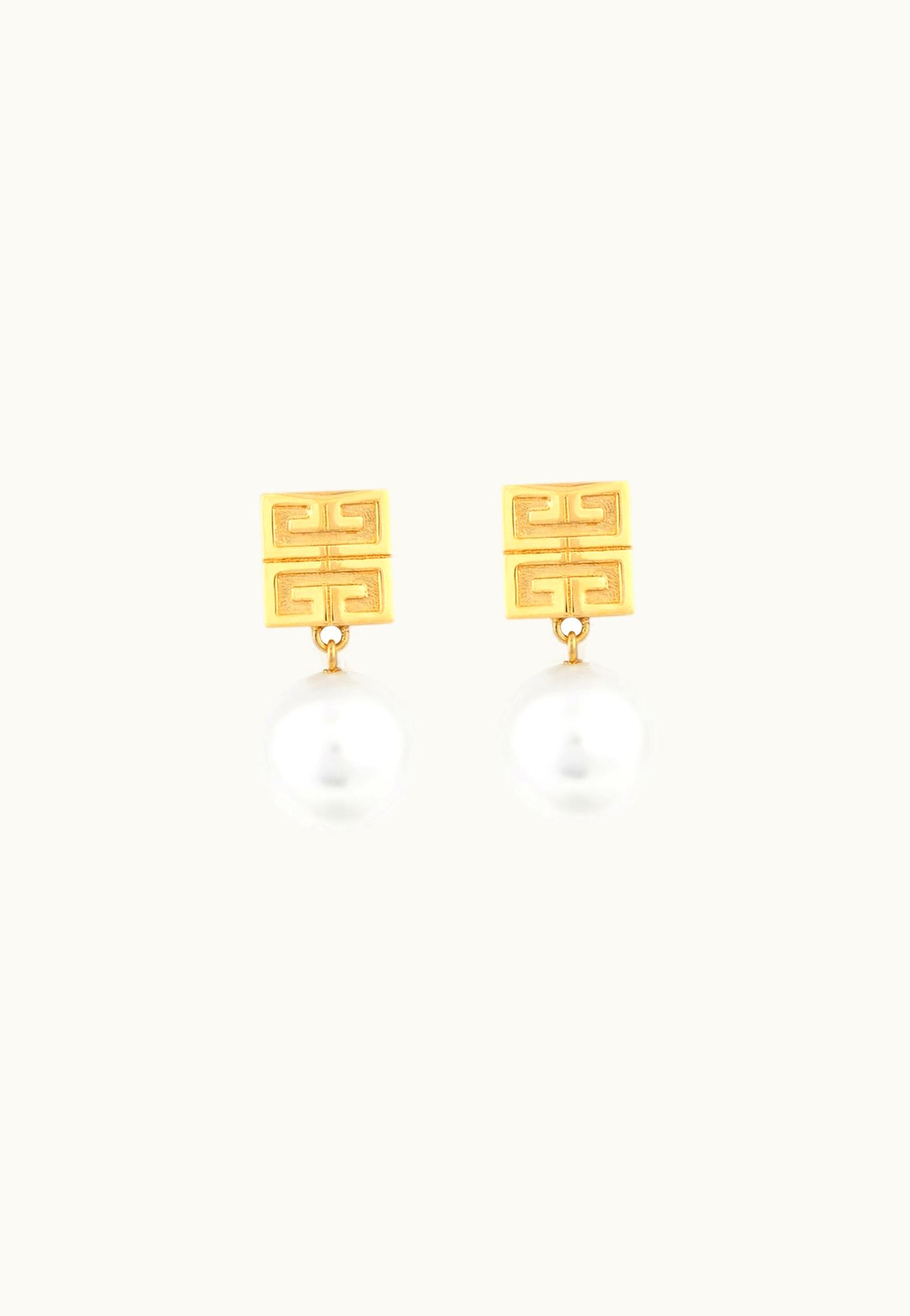 Givenchy Givenchy 4G Earrings In Metal With Pearls - White / Gold Yellow