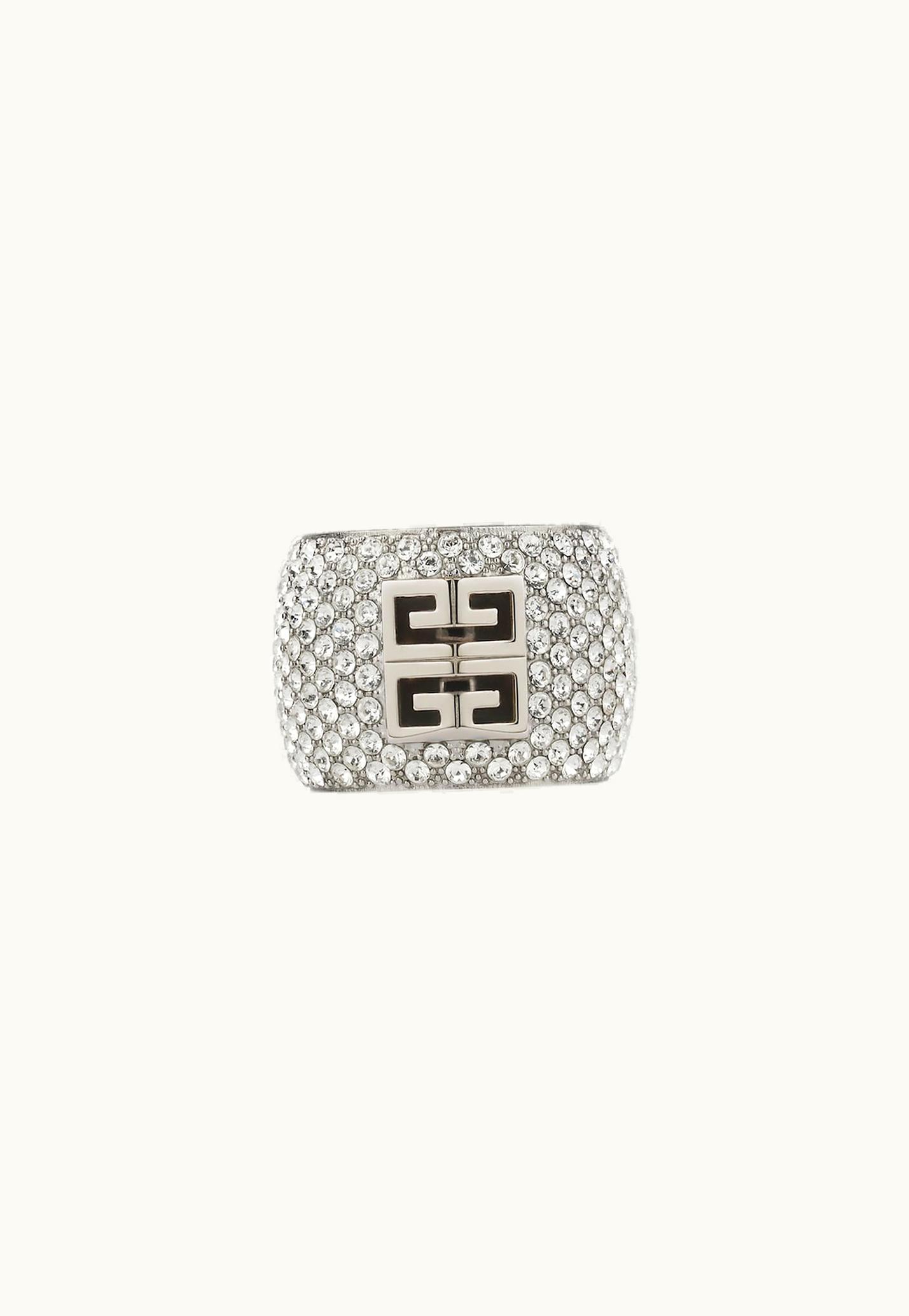Givenchy Givenchy 4G Ring In Metal With Crystals - Silvery BF30JSF005-040
