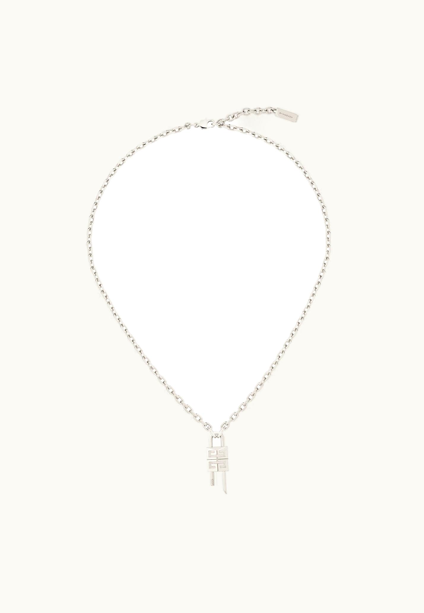 Givenchy Givenchy Mini Lock Necklace In Metal - Silvery