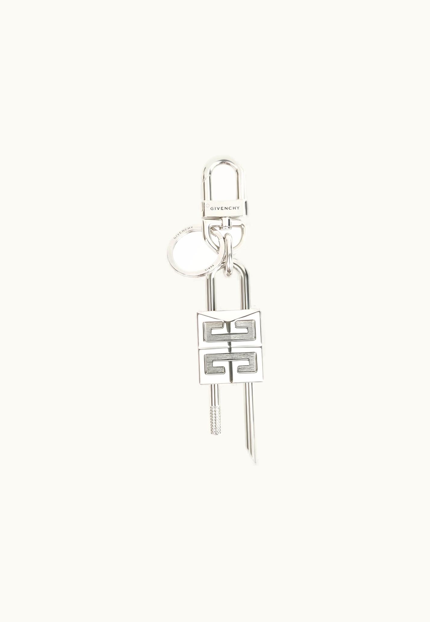 Givenchy Givenchy 4G Padlock Keyring In Metal - Silvery
