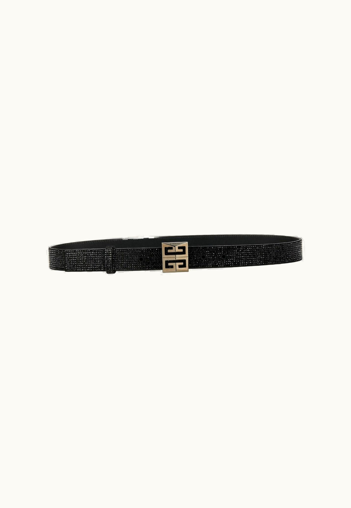 Givenchy Givenchy 4G Reversible Belt In Strass And Leather - Black