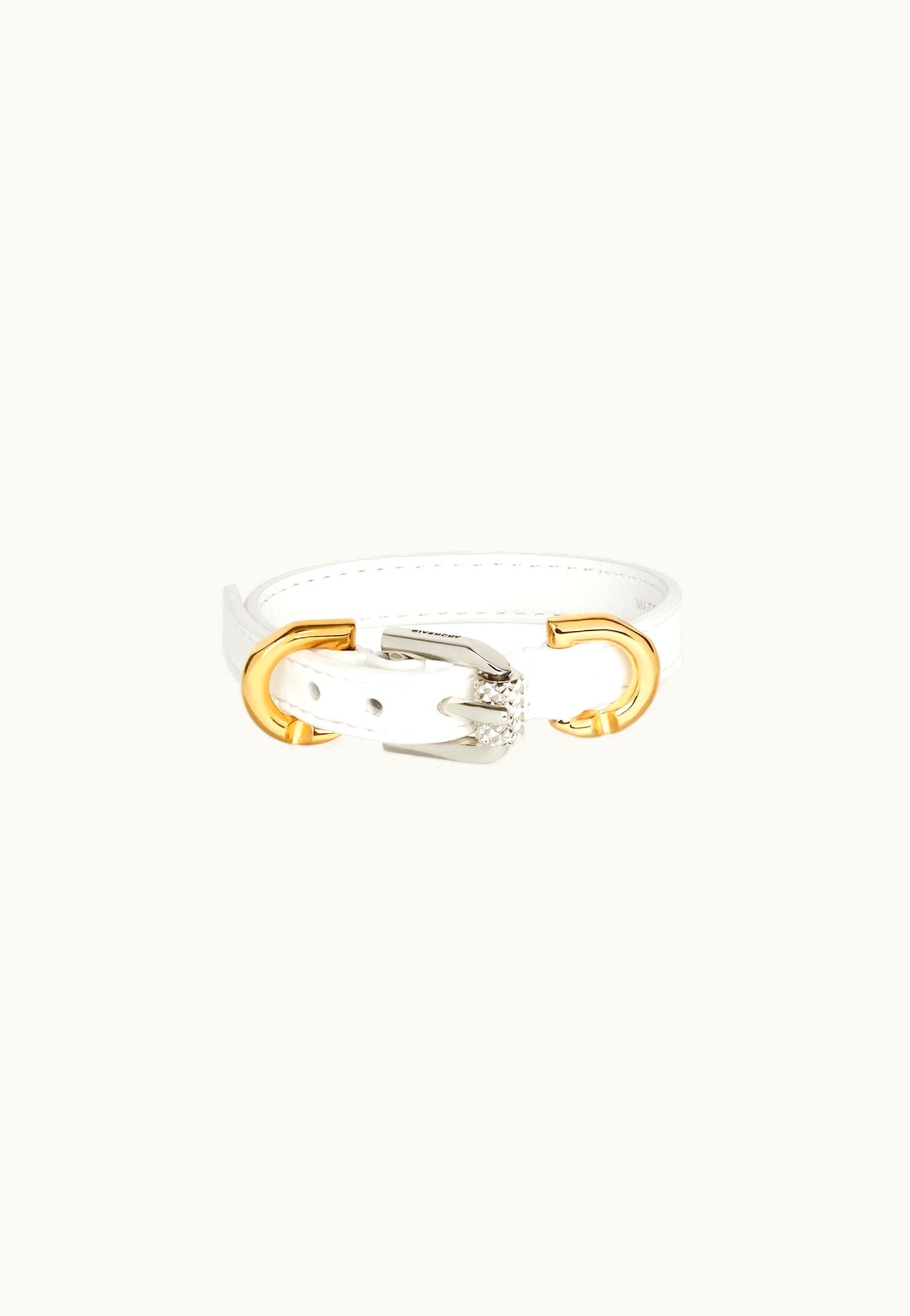 Givenchy Givenchy Voyou Bracelet In Leather And Metal - Ivory