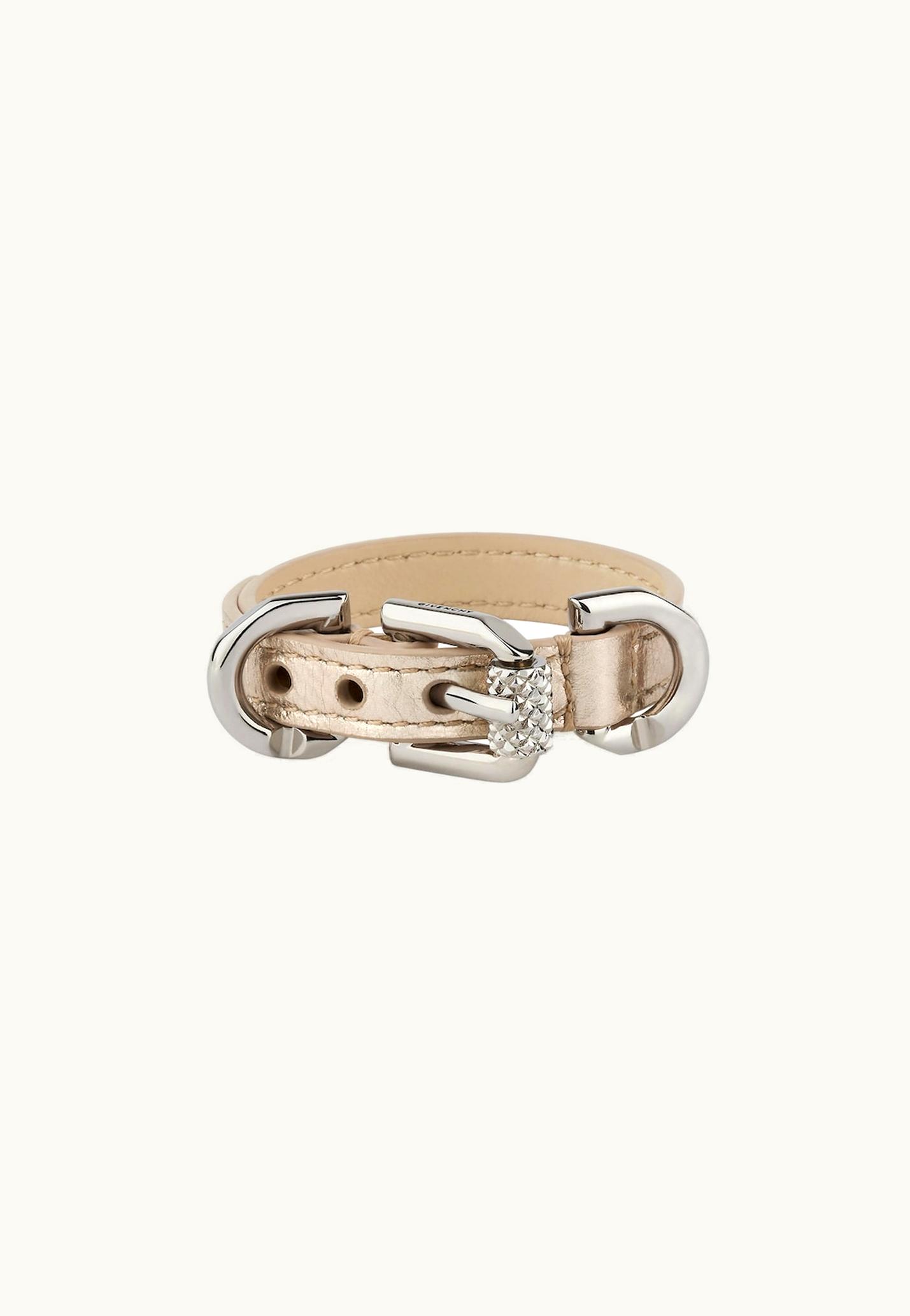 Givenchy Givenchy Voyou Bracelet In Laminated Leather And Metal - Dusty Gold