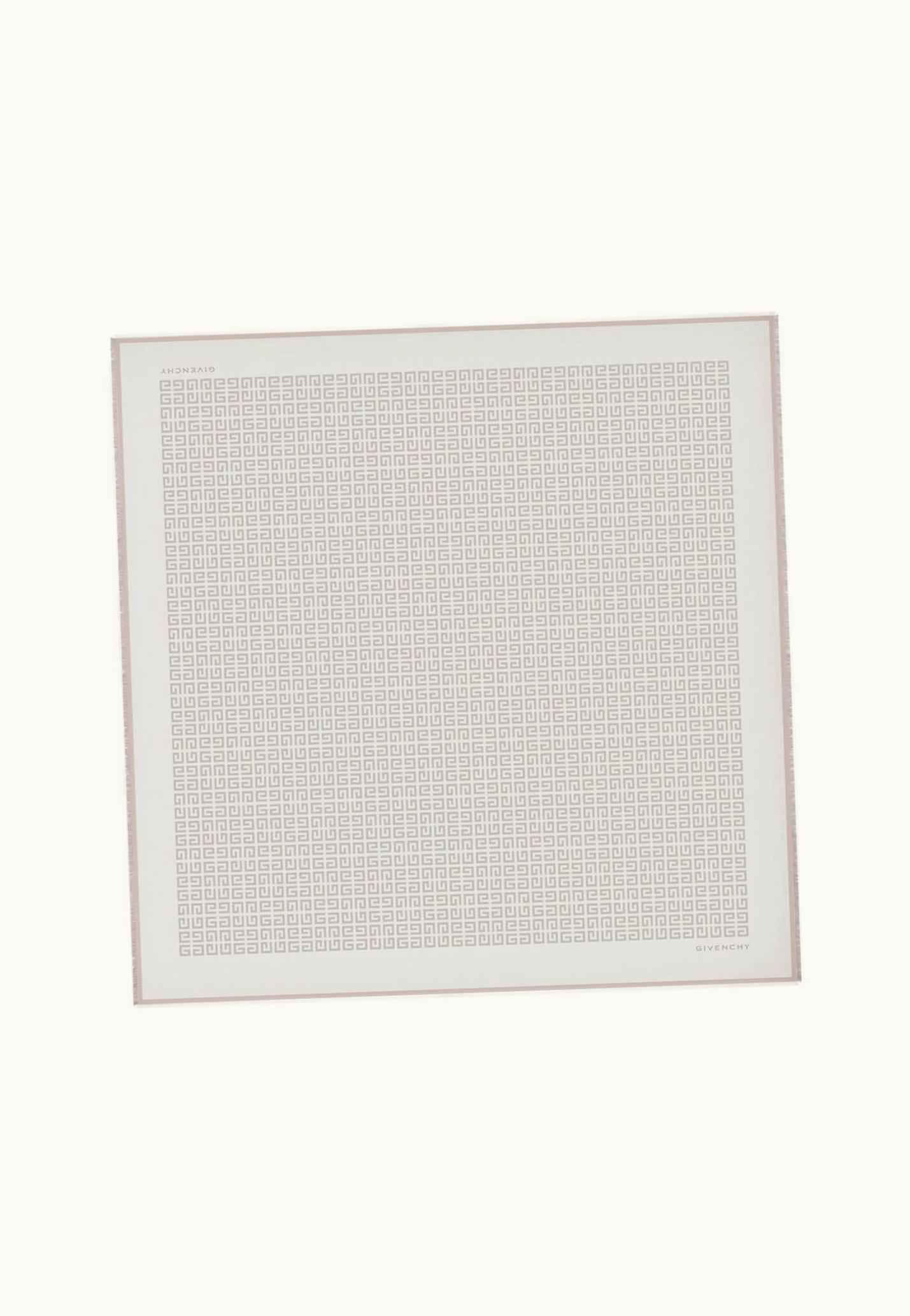 Givenchy Givenchy 4G Shawl In Shiny Silk And Wool Jacquard - Dust Grey