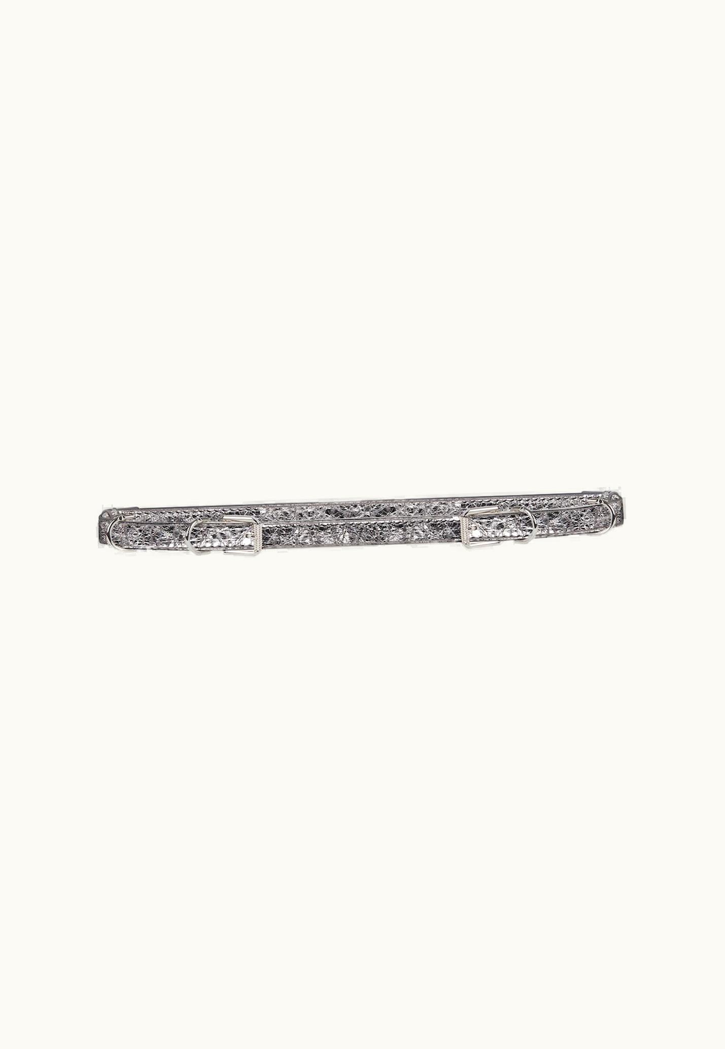 Givenchy Givenchy Voyou Belt In Laminated Leather - Silvery Grey SILVERY GREY