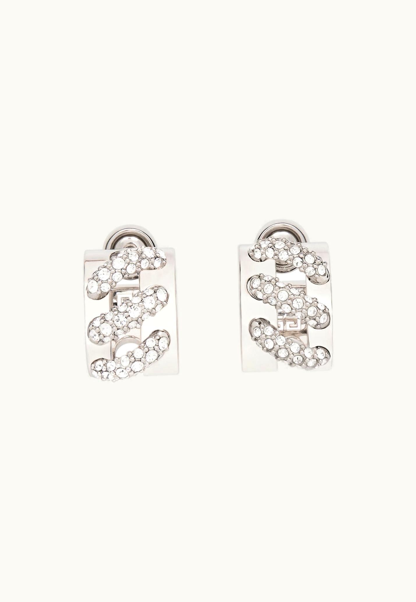 Givenchy Givenchy Stitch Earrings In Metal With Crystals - Silvery