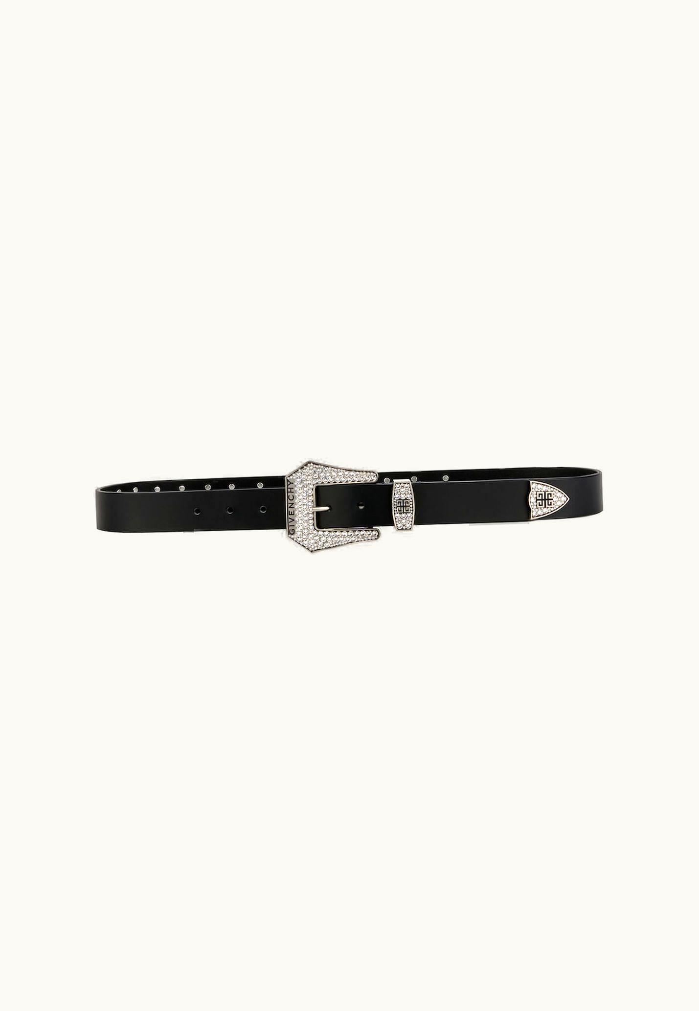 Givenchy Givenchy Cowboy Belt In Leather With Strass - Black