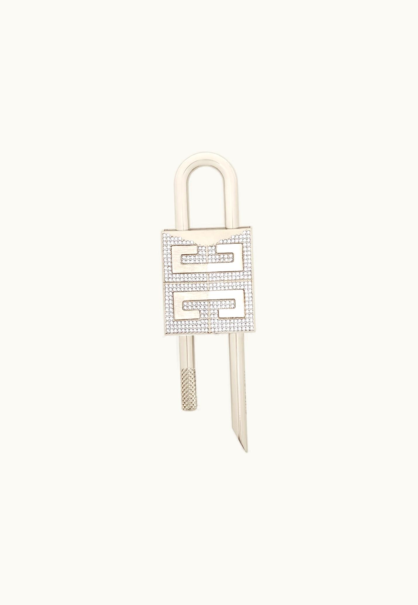 Givenchy Givenchy 4G Padlock In Metal With Strass - Silvery Grey